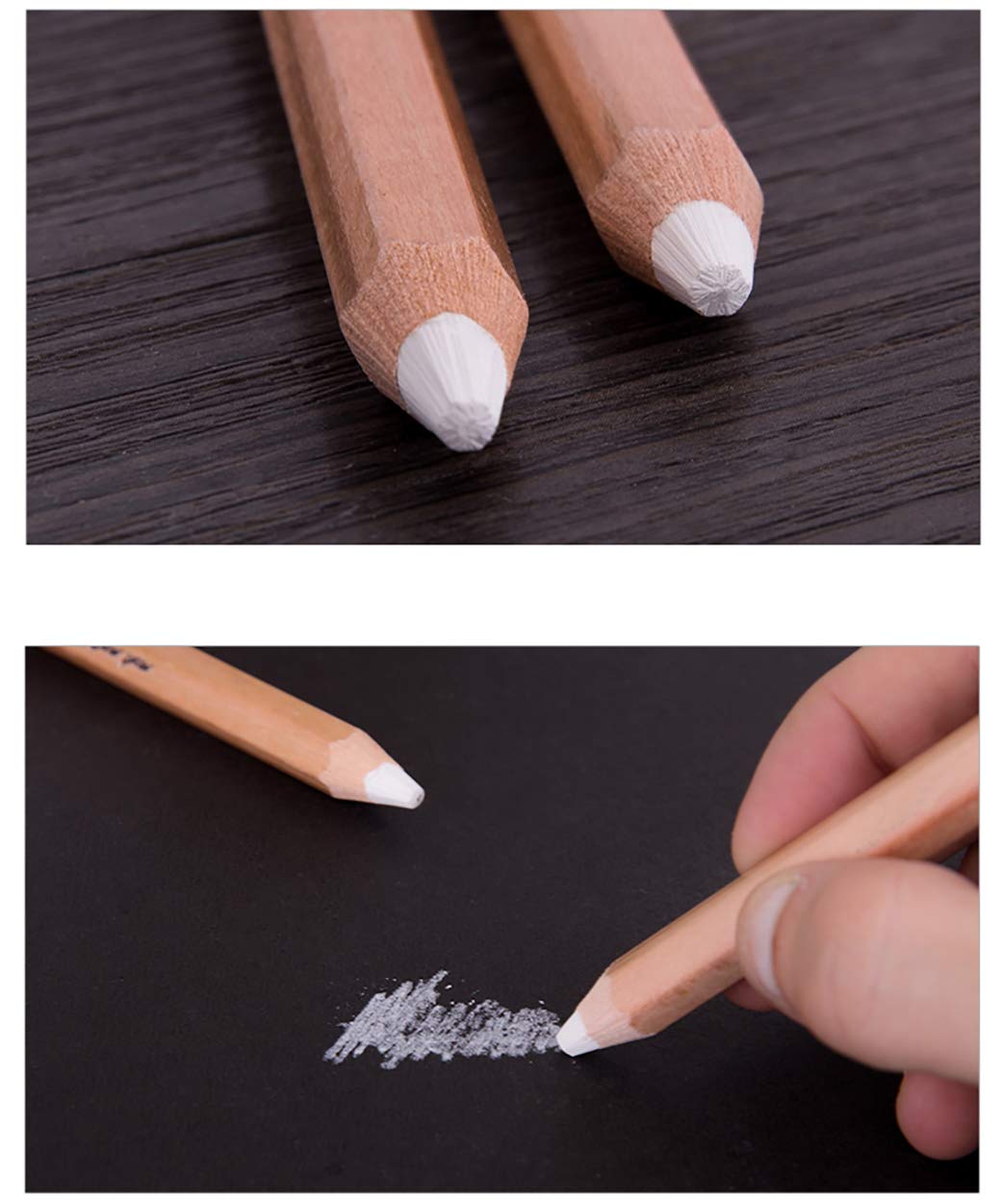 White Sketch Pencils for Drawing & Highlighting - 3 Pack Set - Perfect for Artists, Students & Office Use