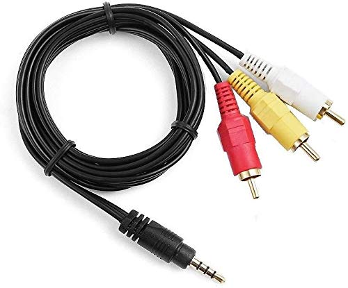 Yustda AV 3.5mm to 3 RCA Audio Video Cable for Hitachi Sharp Viewcam Camcorders - Compatible with VL-MR1, VL-MS1, VL-MX1, VLPD3H, VL-Z8U, VL-Z900, VL-H860, VL-870, VL-880, VL-890, VL-H850u, VL-H800u - Perfect for Home Video Recording and TV Connectivity