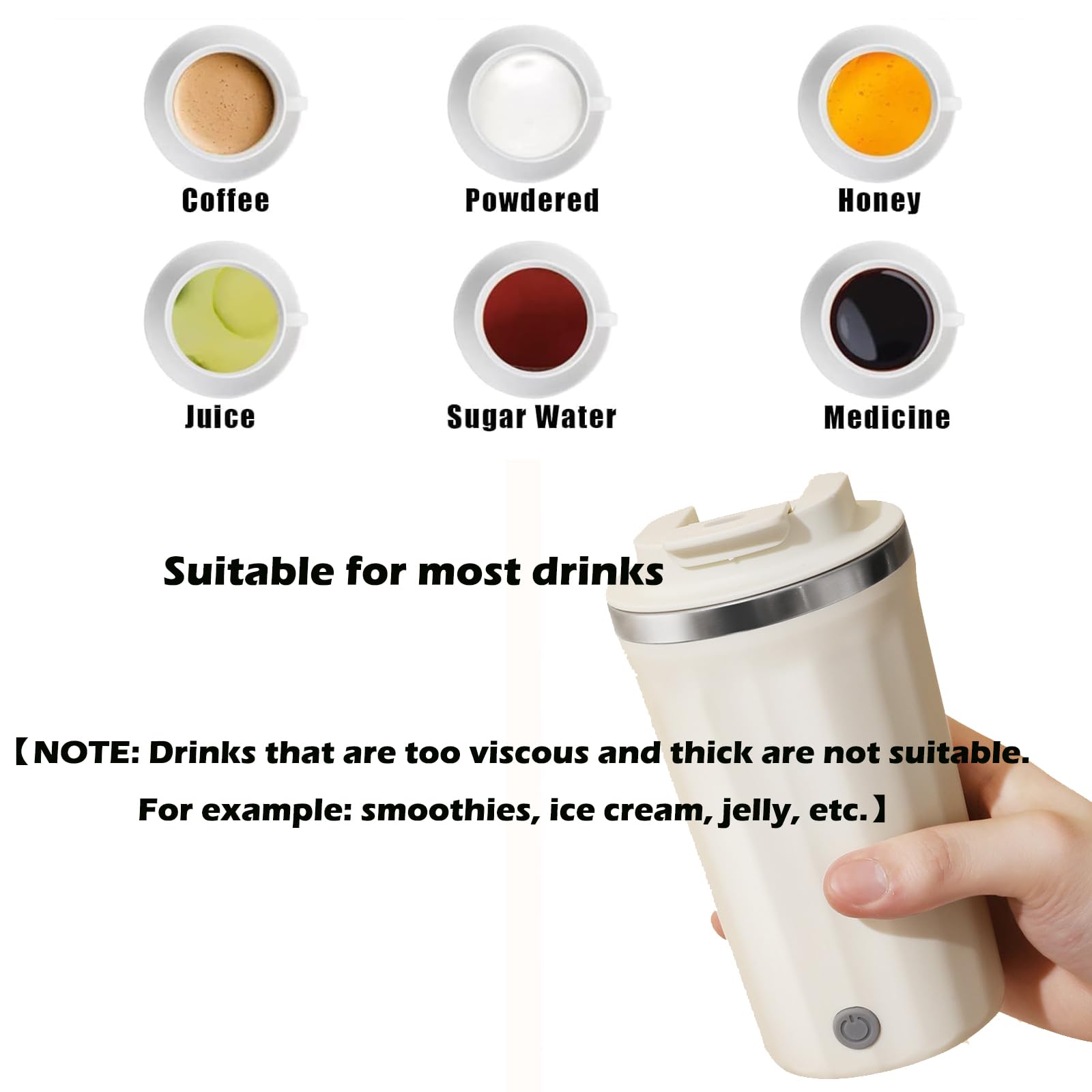 13.5 oz Self Stirring Coffee Mug - Automatic Mixing Cup with Magnetic Stirrer - White - Perfect for Office, Travel & Home Use