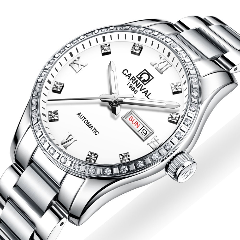 MASTOP Luxury Automatic Watch for Men & Women - Two-Tone Stainless Steel Couple Watch | Perfect for Anniversary Gifts, Date Nights & Formal Occasions