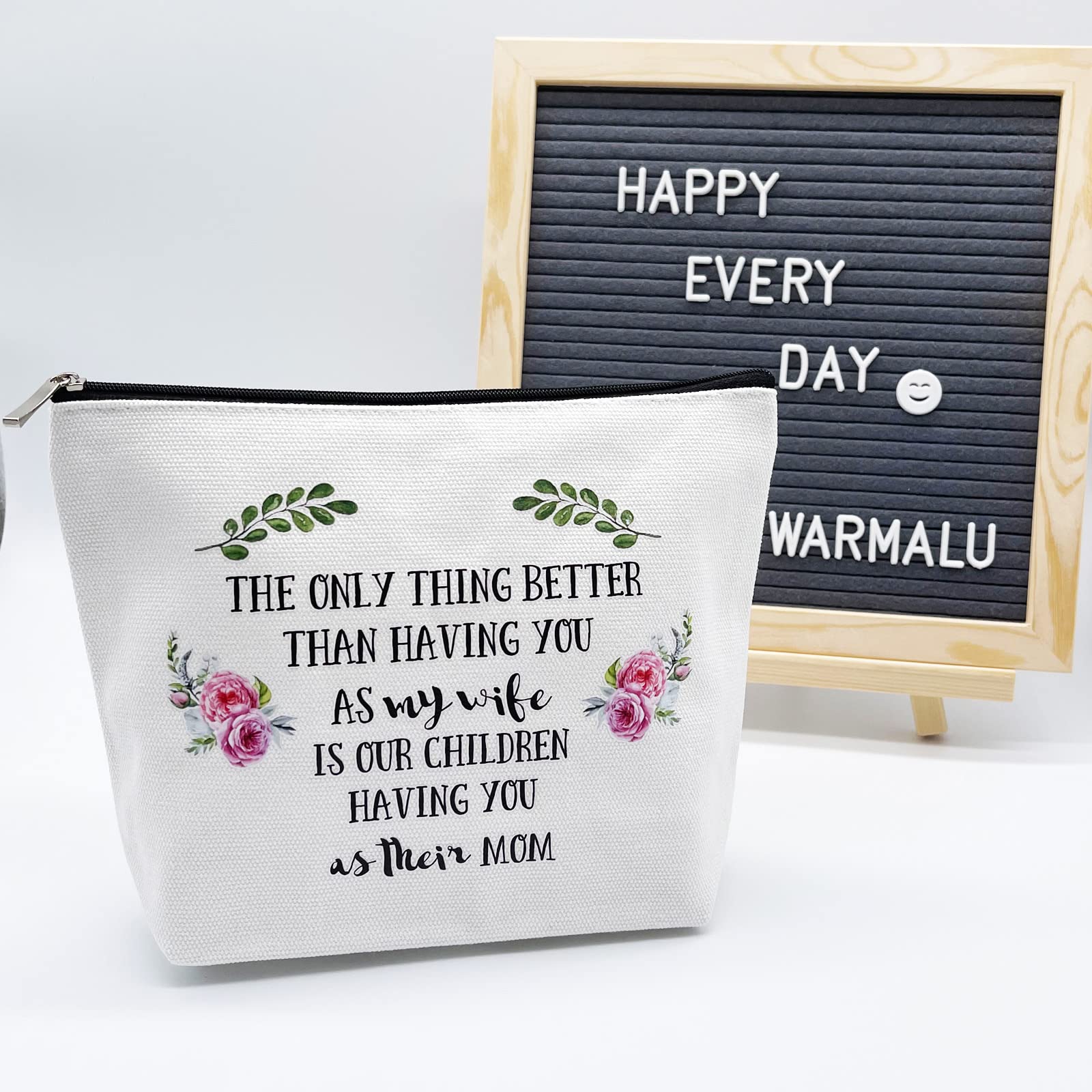 Stylish Makeup Bag for Wife - Perfect Birthday, Christmas, Mother's Day, Wedding & Valentine's Day Gift - Thoughtful Present for Mom from Husband & Kids - Ideal for Travel, Work & Daily Use