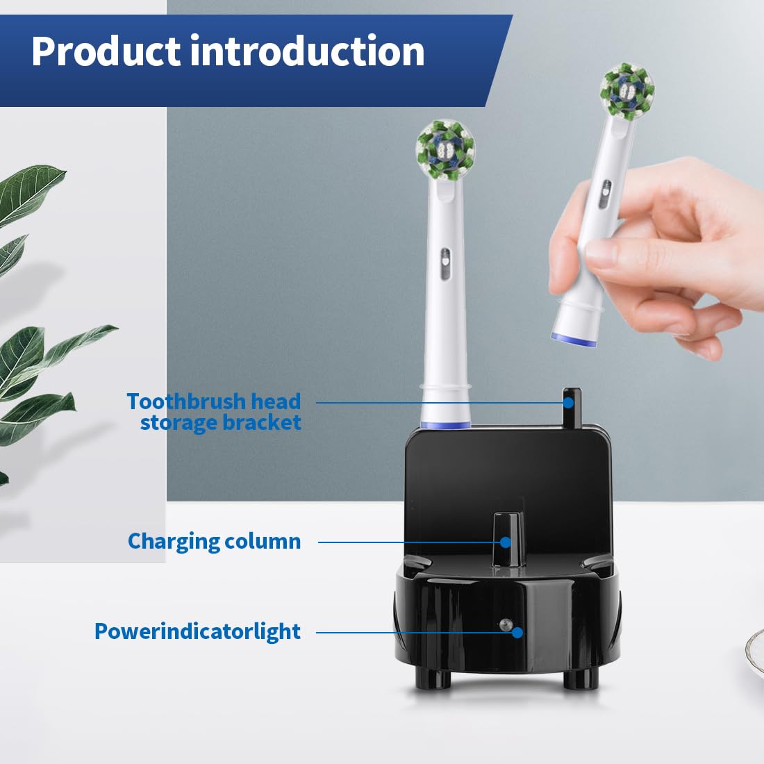 Oral-B Braun Electric Toothbrush Wall Charger - Compatible with Most Oral-B/Braun Models - Fast Charging Toothbrush Base - Black - Perfect for Bathroom, Travel & Home Use