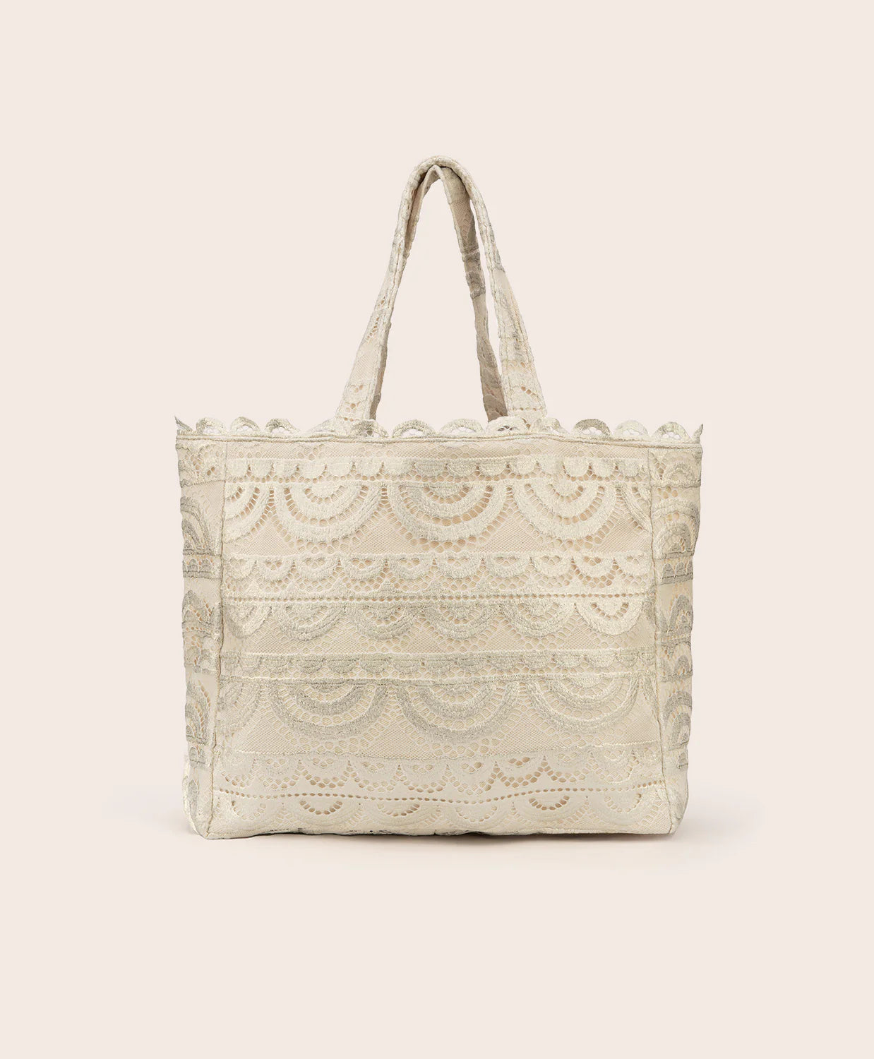 PQ Vanilla Noah Lace Tote Bag for Women - Elegant Handbag for Work, Travel & Everyday Use | Stylish Crossbody Purse with Adjustable Strap