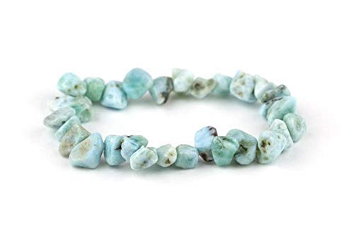Natural Raw Larimar Blue Bracelet - 10x4mm Handmade Atlantis Jewelry with Aquamarine Beads | Perfect for Boho Chic Fashion, Beach Weddings & Spiritual Healing Gifts