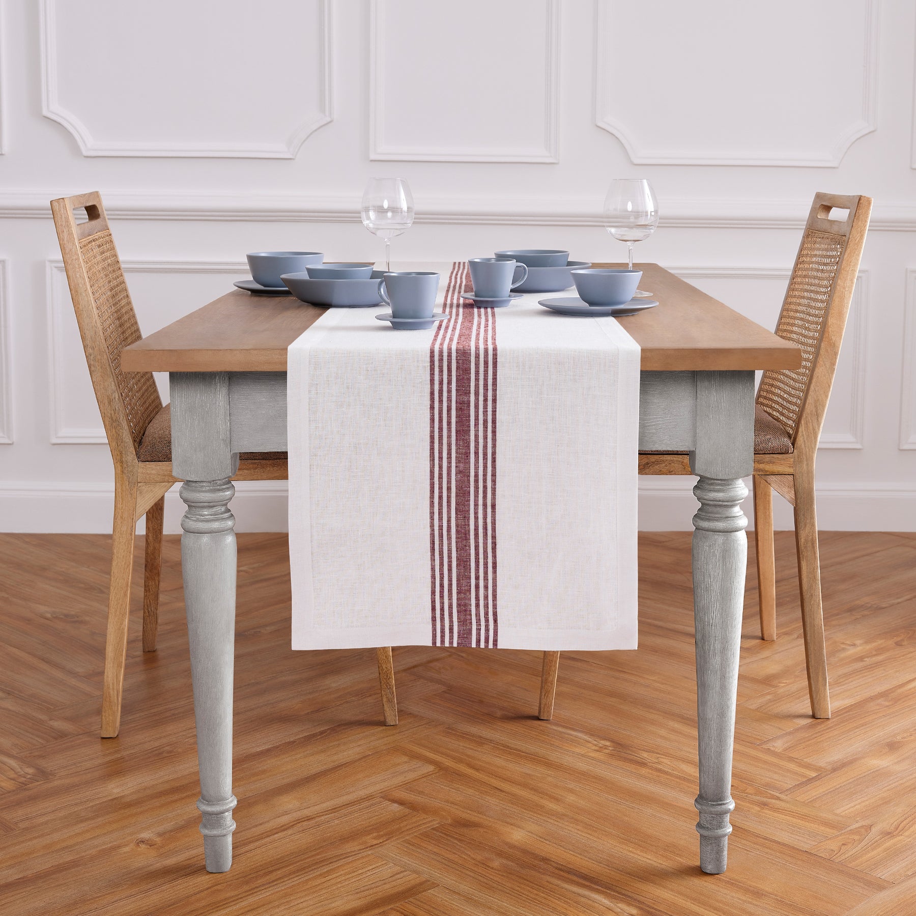 Farmhouse Table Runner - 16 Inch & 18 Inch Wide Cotton Linen Blend - Perfect for Dining Tables, Kitchen Decor & Rustic Weddings