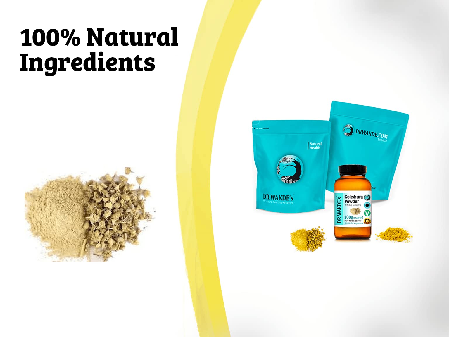 DR WAKDE'S Gokshura Powder (Tribulus terrestris) - 100g (3.5oz) | Pure, Raw & Dried Herbal Supplement | Natural Aroma & Freshness | Fine Ground Powder | Vegan & Non-GMO | Premium Ayurvedic Grade | No Additives | Perfect for Tea, Smoothies & Natural Wellness