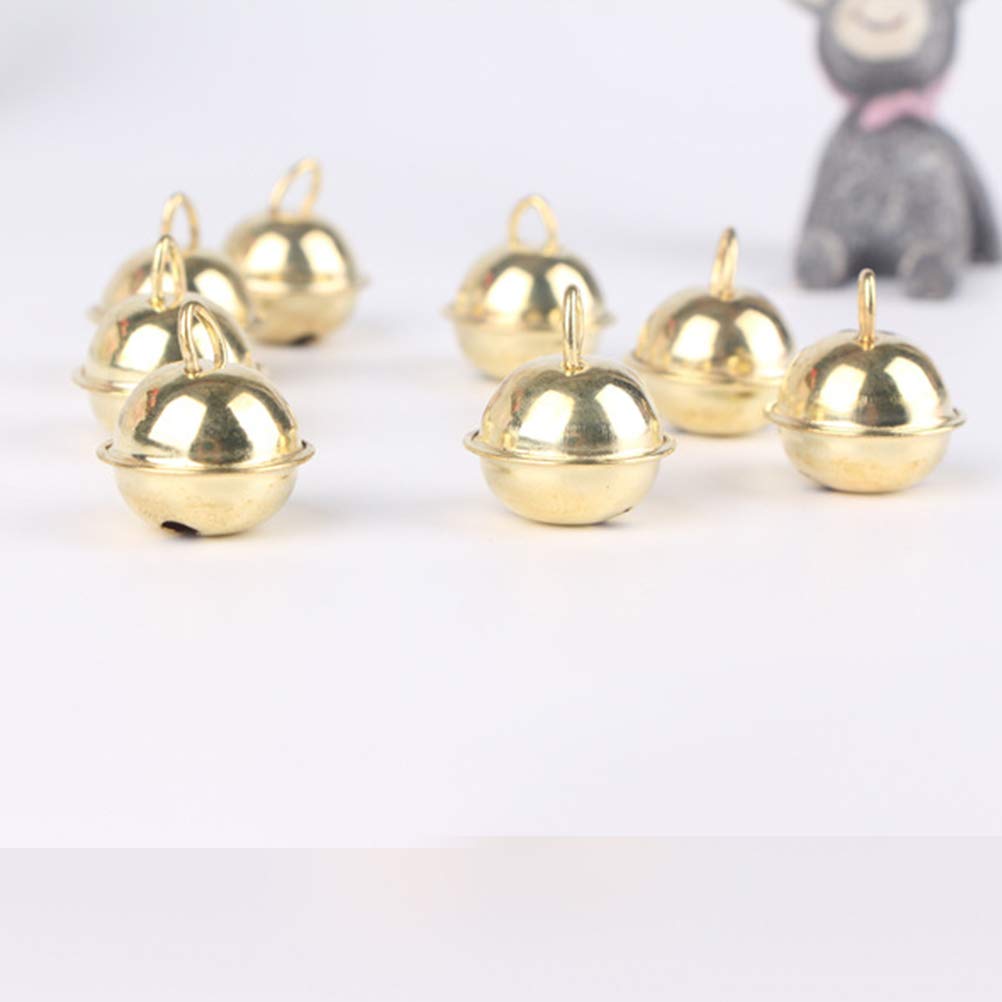 BESPORTBLE 100Pcs Golden Rustic Jingle Bells for Christmas DIY Crafts, Holiday Decorations, Sleigh Ornaments, Pet Christmas Tree Decor, Festive Home & Party Decoration