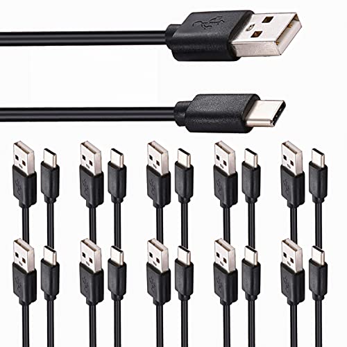 10-Pack 3.3ft USB-A to USB-C Fast Charging Cables | Bulk Multi-Pack for Samsung Galaxy S10/S9/S8/S20/S21/Plus/A52/A21/A32/A11, Note 10/9/8 & PS5 Controller | High-Speed Data Sync & Fast Charging | Perfect for Home, Office & Travel