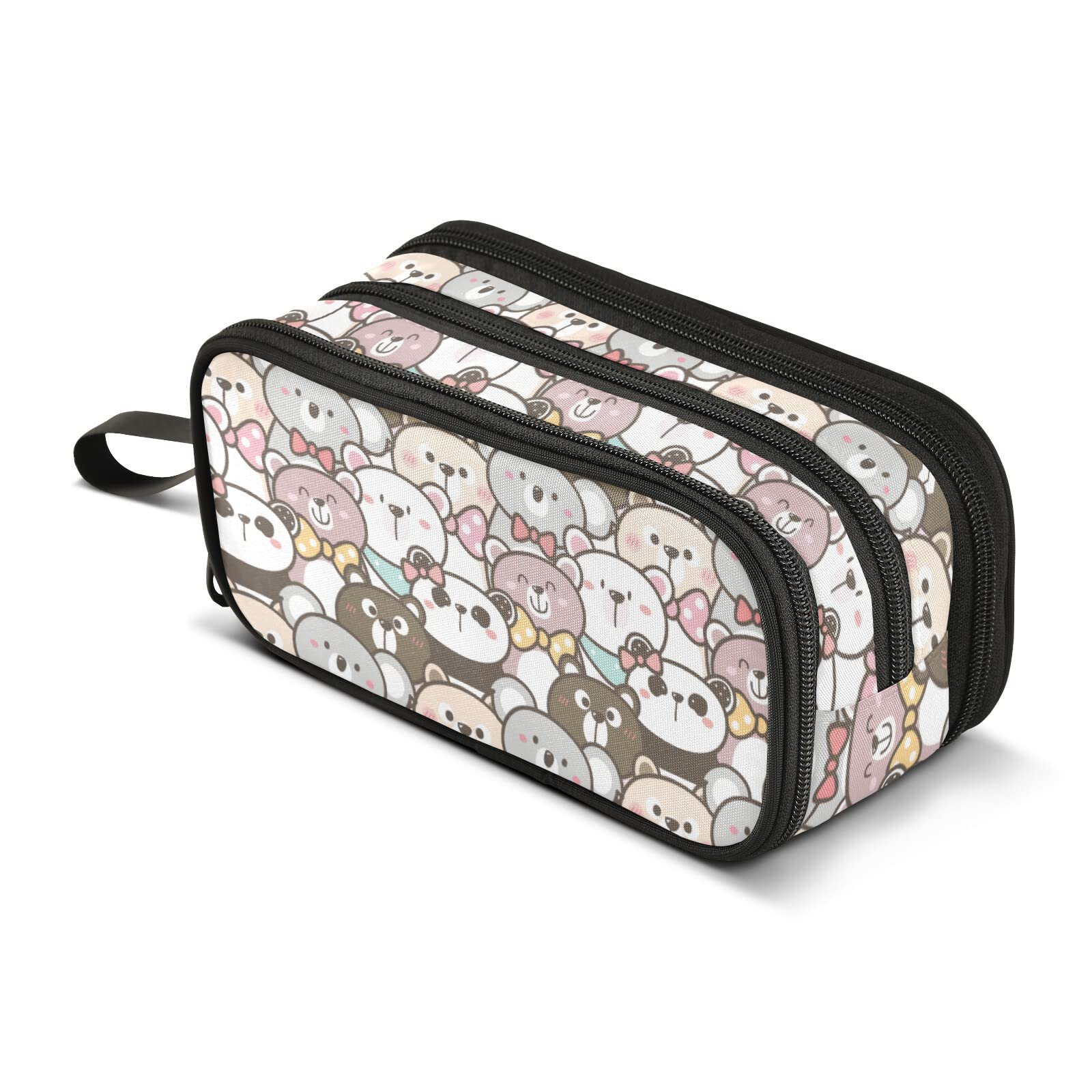 JUNZAN Large Capacity Cute Bear Panda Koala Pencil Case - Colorful Kawaii Pen Pouch for School, Office & Travel - Perfect Gift for Teens, Boys & Girls - Ideal for Students, Work & Daily Organization