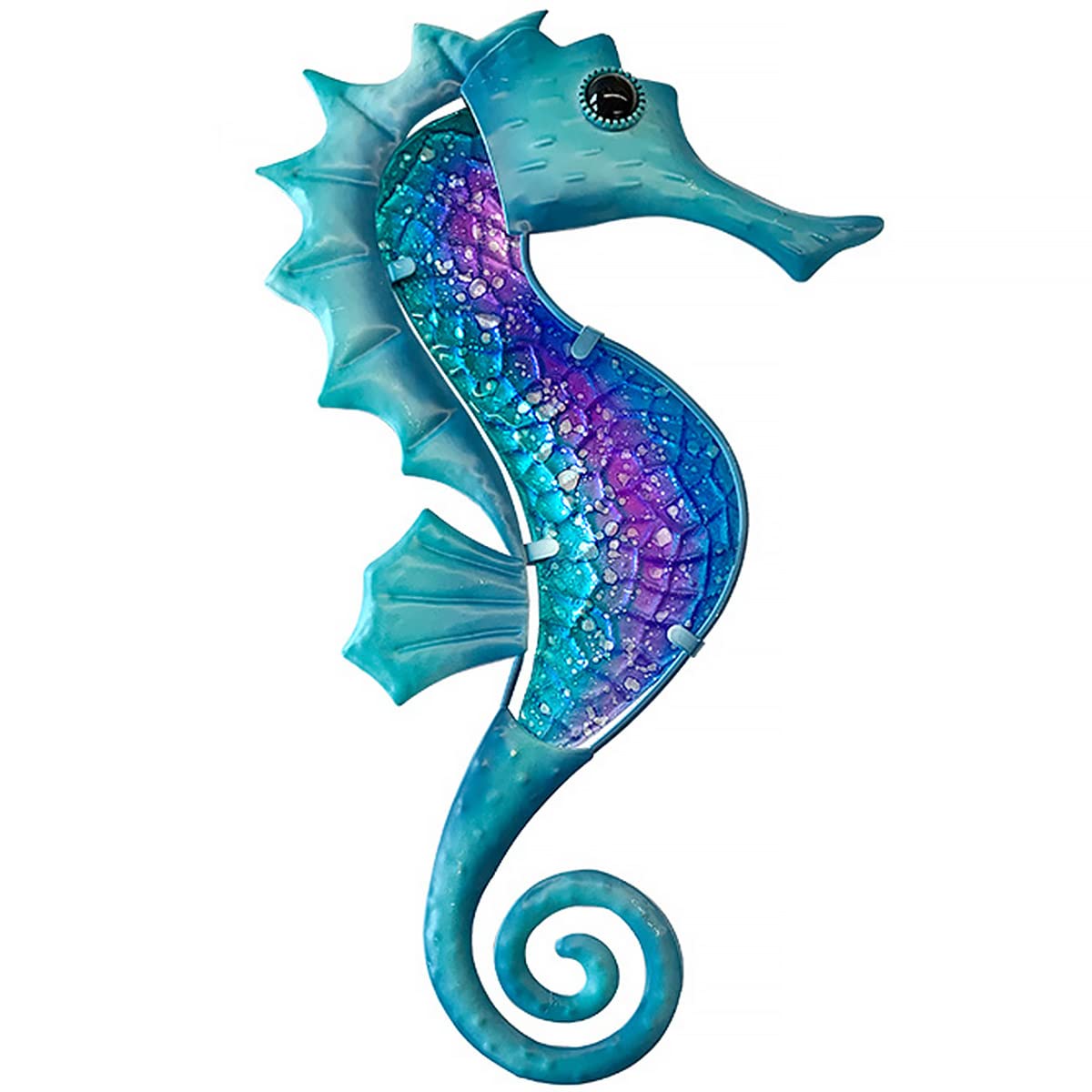 Metal Seahorse, Bee & Owl Wall Art Sculpture - Indoor Outdoor Hanging Decor for Home, Patio, Porch, Garden & Bedroom | Durable Metal & Glass Decorative Art for Coastal, Rustic & Nature-Themed Spaces