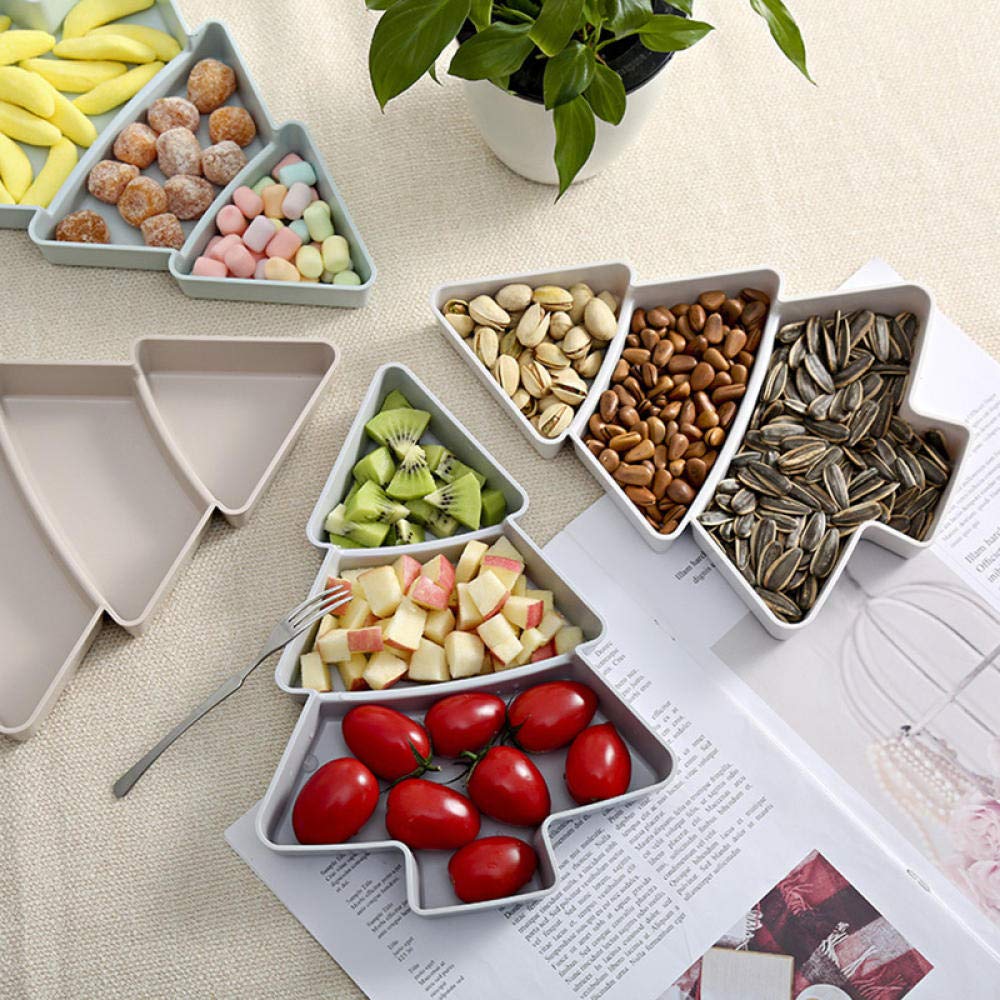 Creative Christmas Tree Shaped Candy Snacks - Assorted Nuts, Seeds & Dried Fruits - White Ceramic Fruit Dish - Perfect for Holiday Parties, Gift Giving & Festive Decor