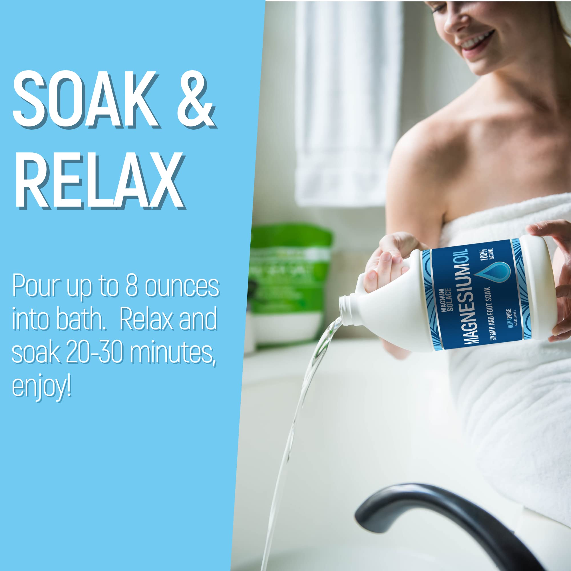 Pure Magnesium Oil & Magnesium Bath Flakes for Relaxation & Muscle Recovery - Natural Pain Relief & Sleep Aid for Athletes & Stress Relief