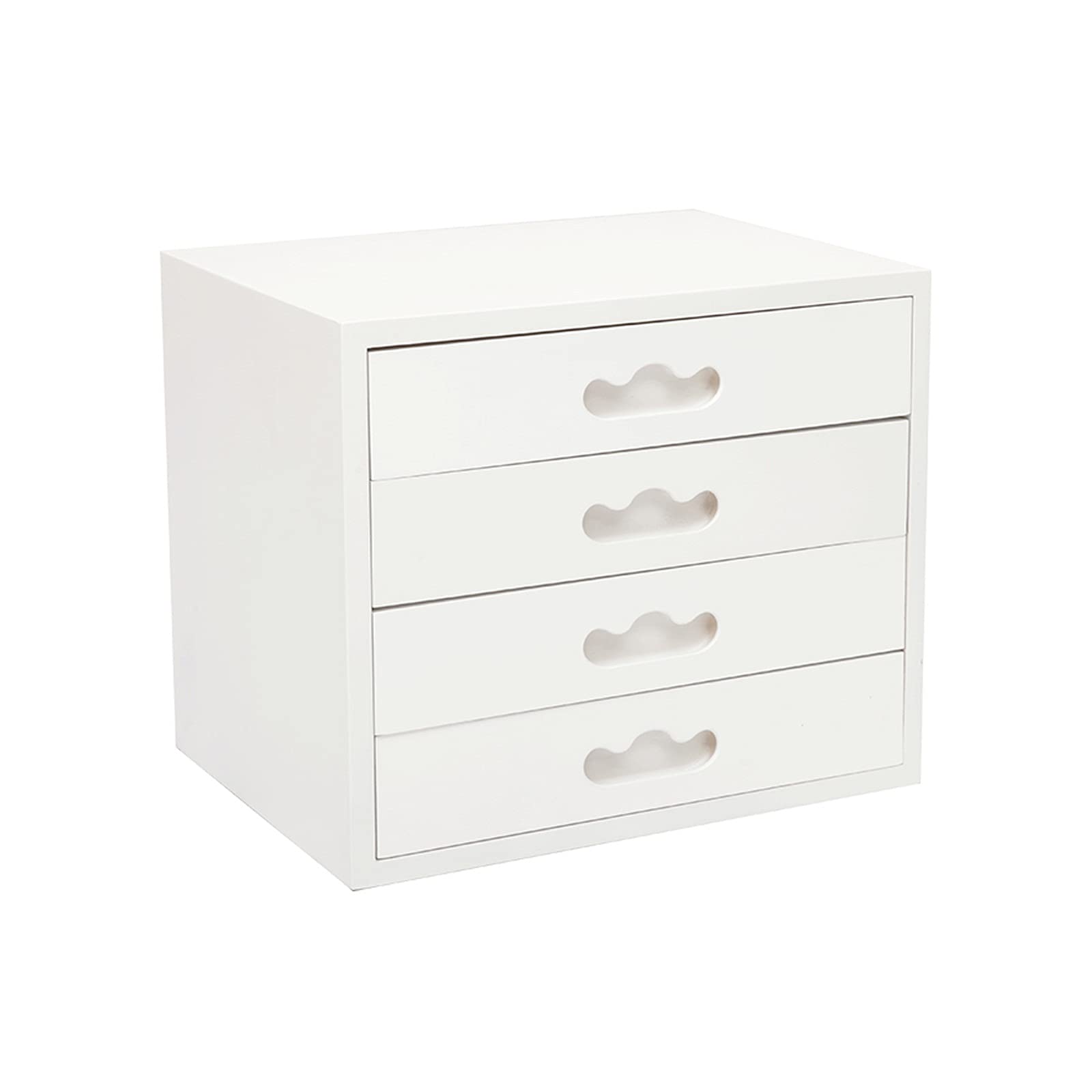 Solid Wood Desktop Organizer with 4-Layer Drawers - 15.1
