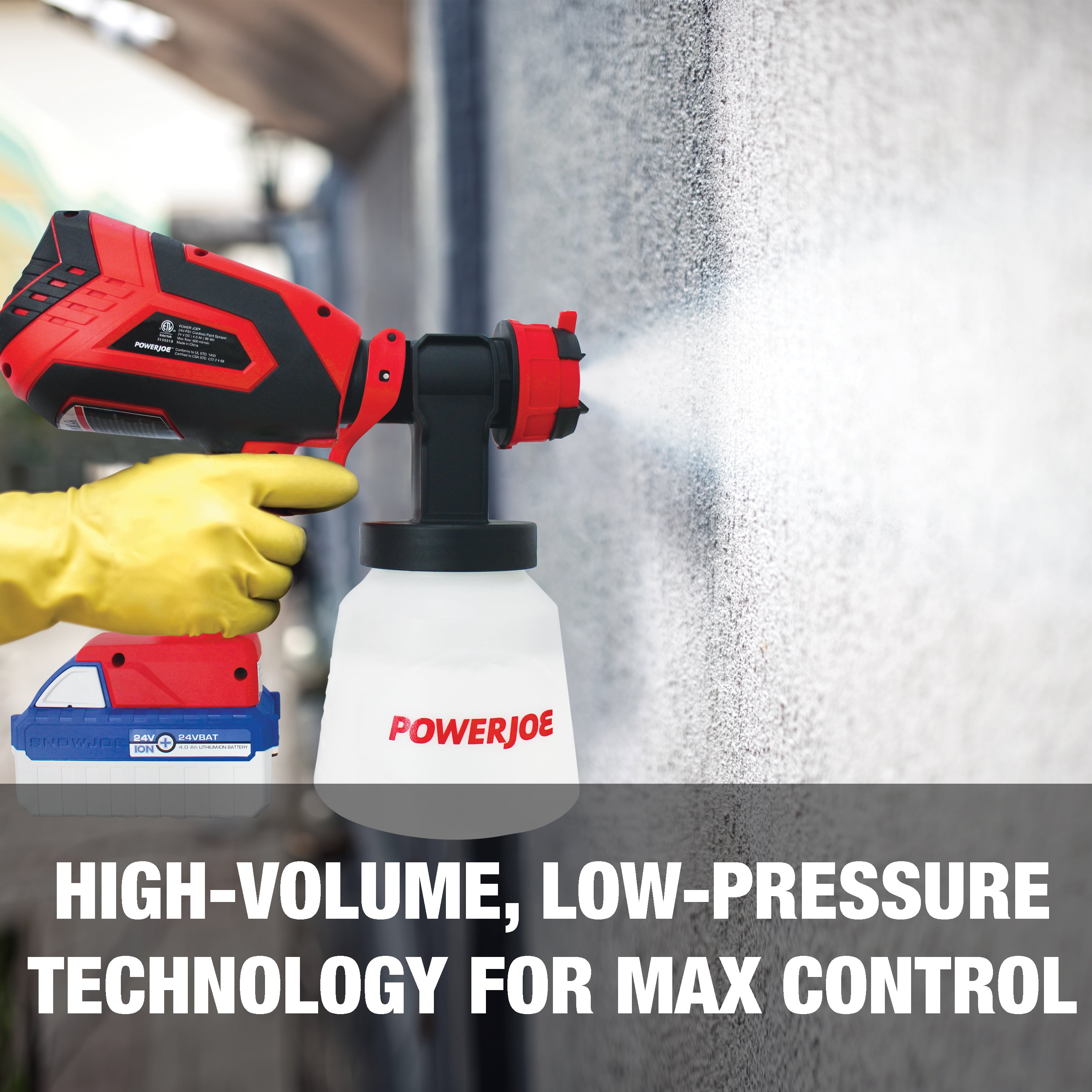 Sun Joe 24V IONMAX Cordless HVLP Handheld Paint Sprayer Kit with 4.0Ah Battery & Charger - 3 Adjustable Spray Patterns for Home DIY, Furniture Refinishing & Wall Painting Projects