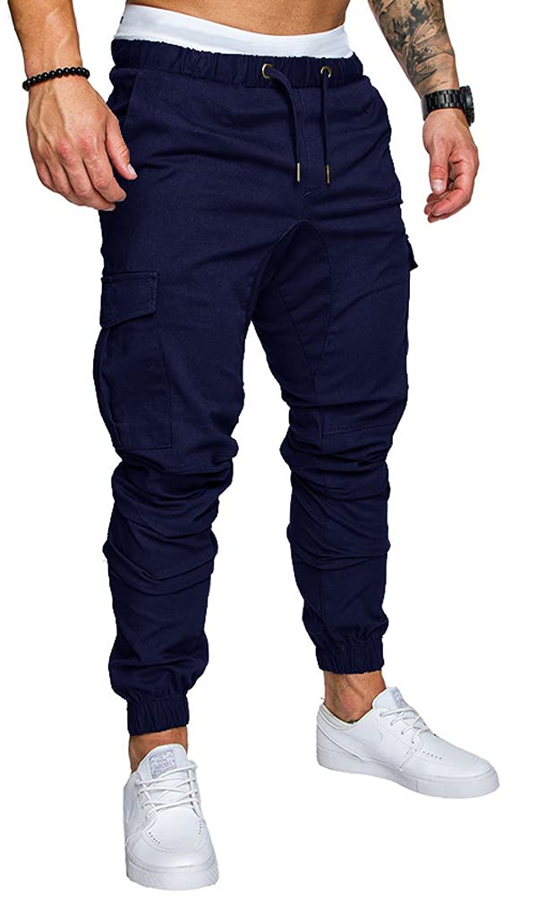 WZIKAI Men's Slim Fit Cargo Jogger Pants - Casual Athletic Sweatpants & Chino Trousers for Outdoor, Workout & Everyday Wear