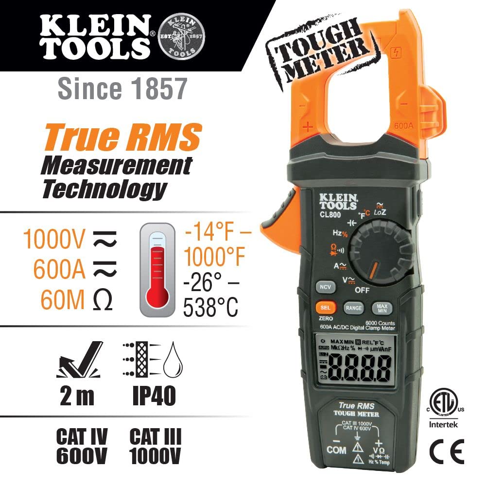 Klein Tools Digital Clamp Meter & Circuit Breaker Finder Kit - 2-Piece Electrical Testing Set with Accessories for Home, HVAC, and Automotive Electrical Repairs
