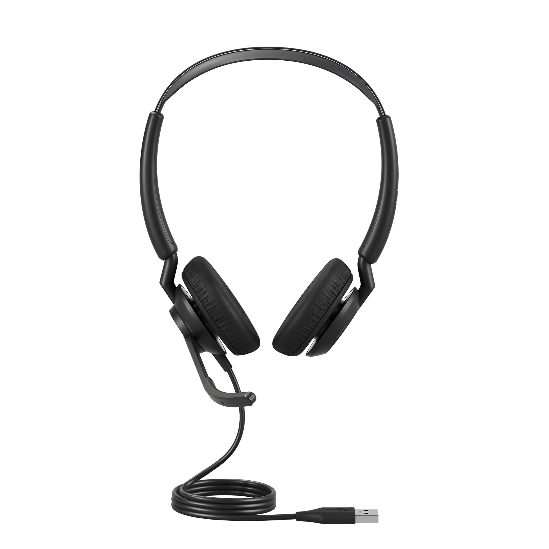 Jabra Engage 50 II Wired Stereo Headset with Noise-Cancelling 3-Mic Technology | USB-A Connectivity | Ultra-Lightweight Design | Compatible with Zoom, Unify & UC Platforms | Black | Perfect for Remote Work, Call Centers & Office Communications