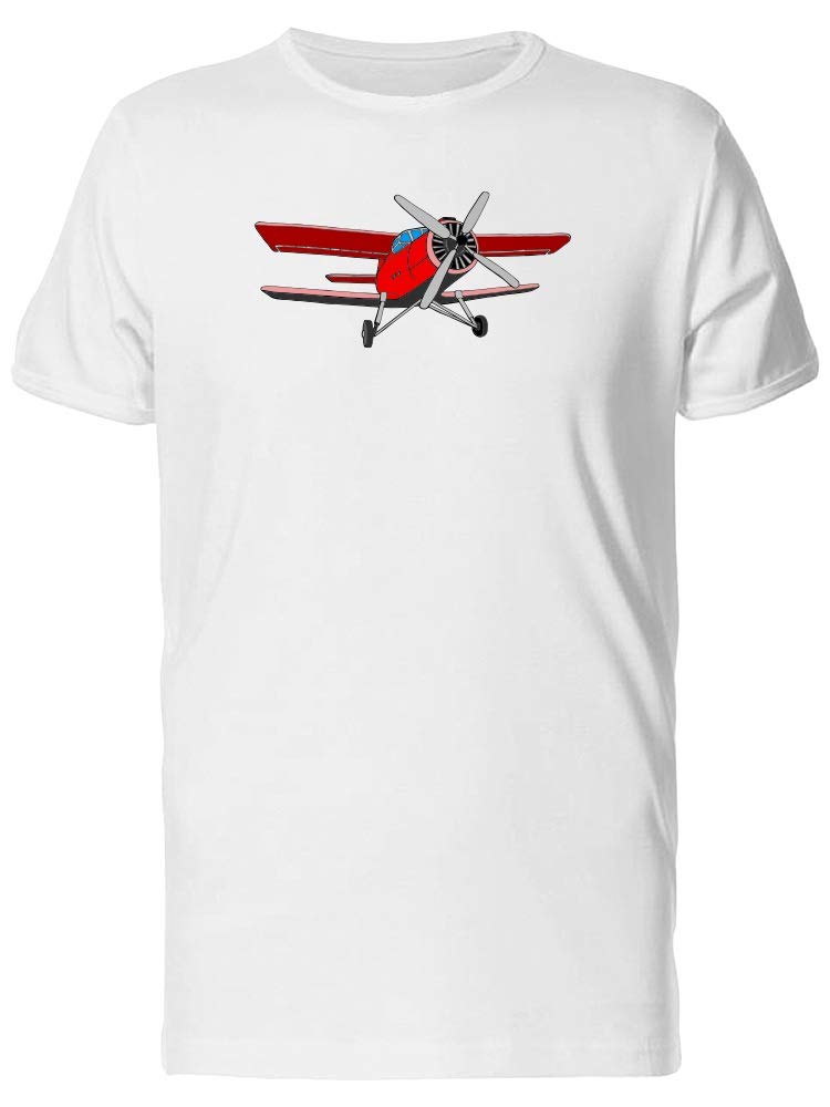 Red Airplane Cartoon T-Shirt for Men - Casual Graphic Tee for Everyday Wear, Travel & Street Style