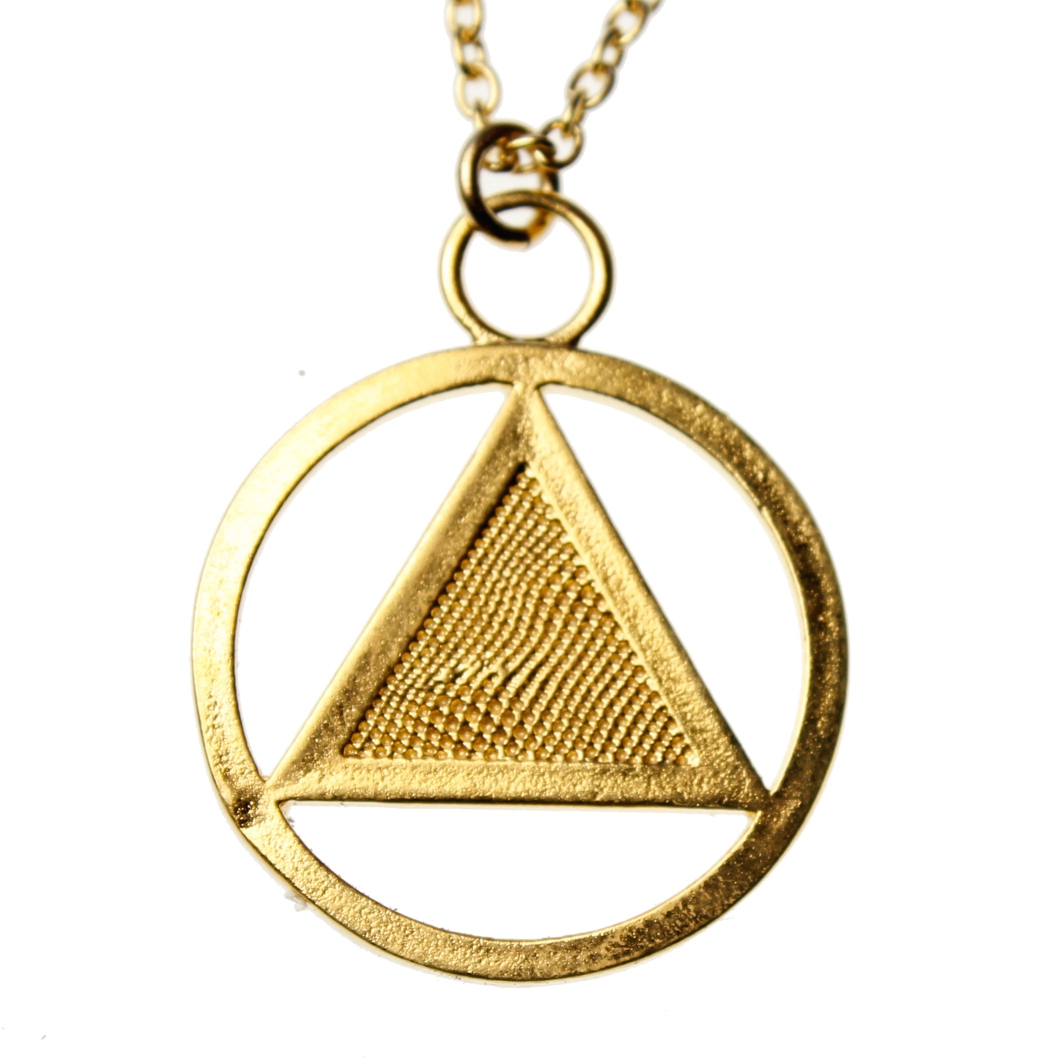 AA Symbol Gold-Dipped Pendant Necklace - 18 Inch Rolo Chain Jewelry for Women, Gift for Her, Birthday, Anniversary, Valentine's Day