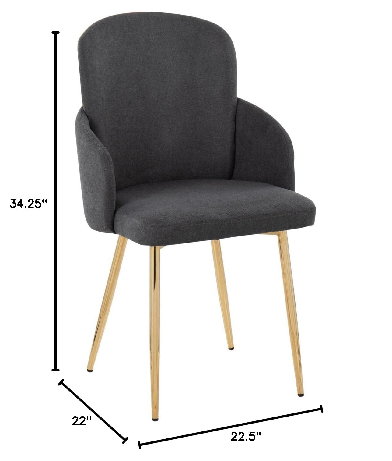 LumiSource Dahlia Upholstered Dining Chairs Set of 2 - Modern Kitchen Chairs for Dining Table, Comfortable Contemporary Seating for Home, Restaurant & Office Use