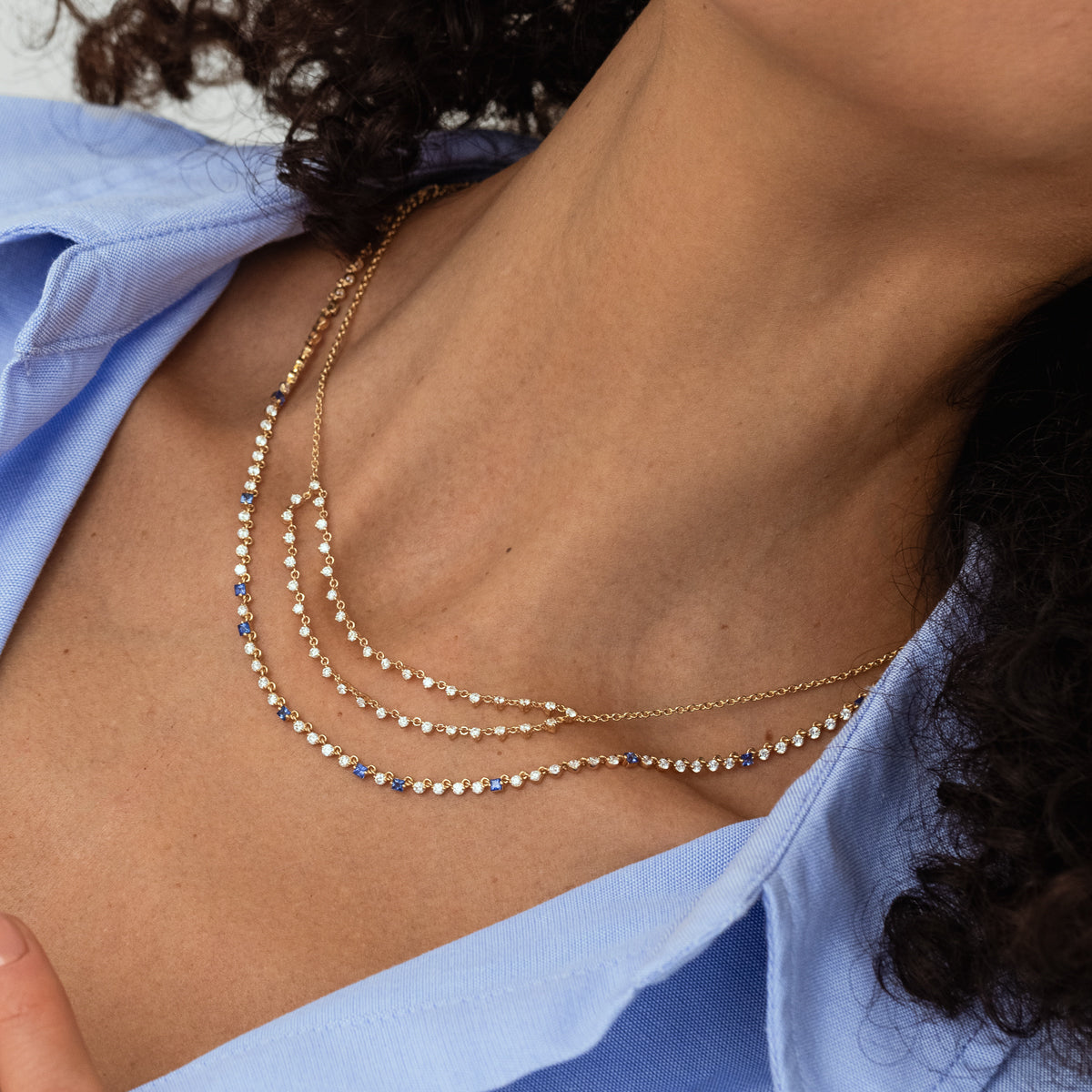 Elegant Sapphire and Diamond Necklace for Women - Perfect for Weddings, Anniversaries & Special Occasions