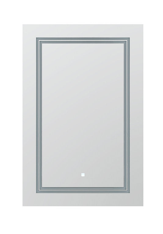 Aquadom SOHO 24x36 Inch LED Lighted Bathroom Mirror with Anti-Fog, Dimmable Touch Control - Perfect for Vanity, Makeup, Shaving & Modern Bathroom Decor