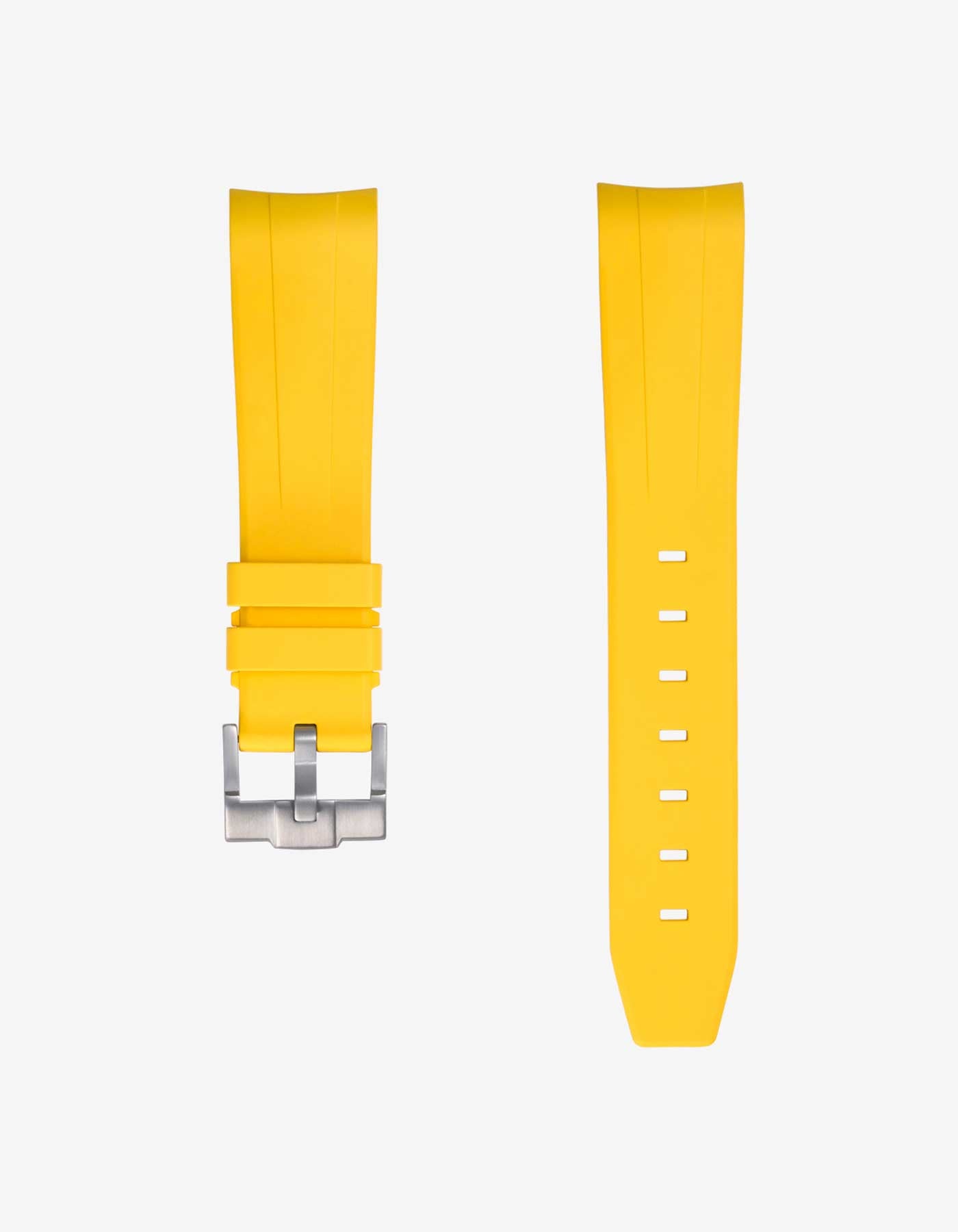 20mm FKM Rubber Watch Band - Durable Yellow Replacement Strap for Men & Women - Perfect for Diving, Swimming & Outdoor Sports