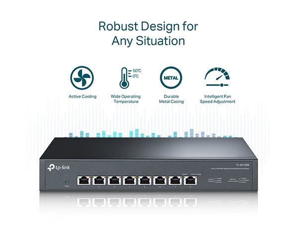 8-Port 10G Ethernet Switch - Desktop & Rackmount Network Switch for Home Office, Gaming & Small Business | High-Speed Data Transfer & Reliable Connectivity