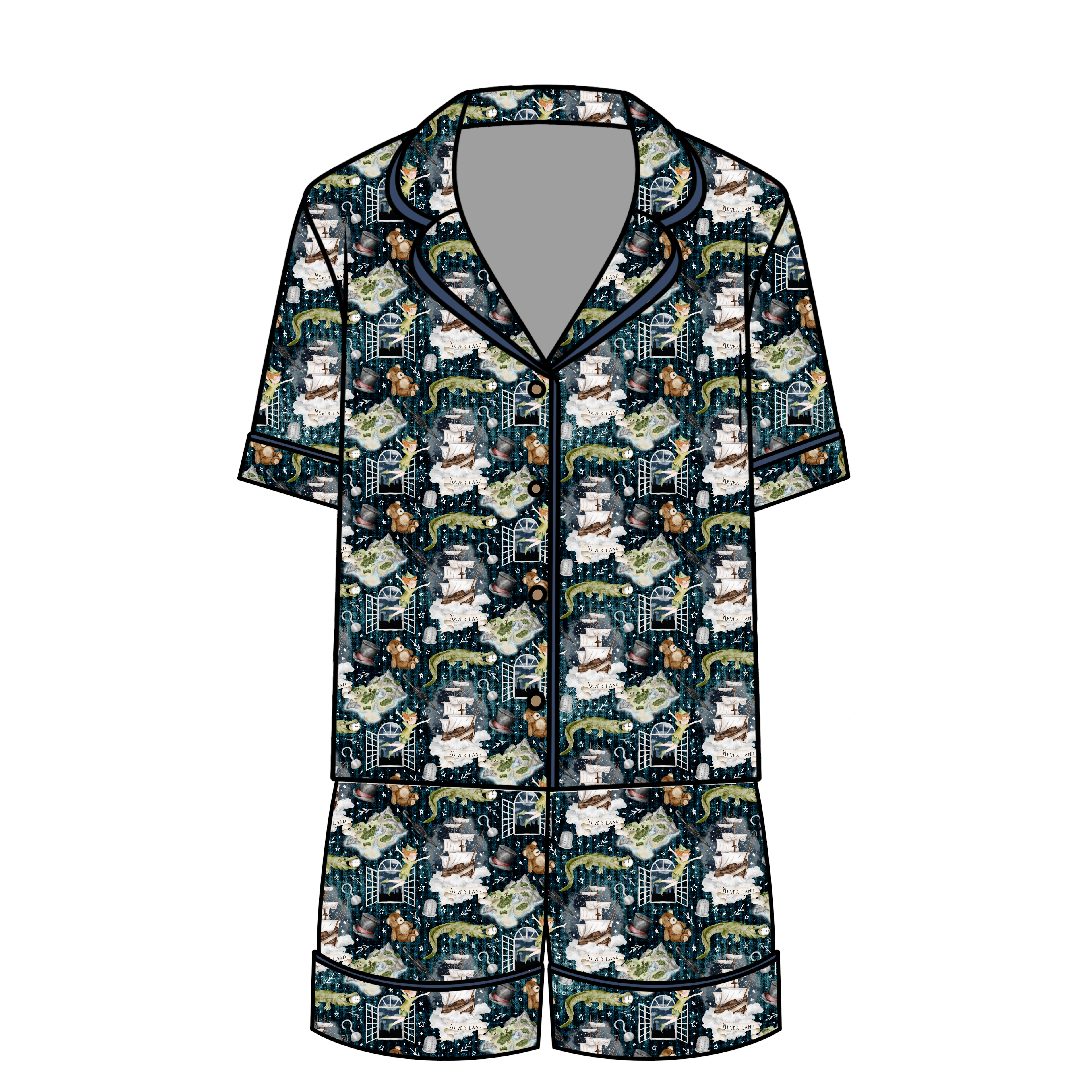 Neverland Women's Relaxed Short Sleeve Pajama Set - Soft Cotton Sleepwear for Lounge & Nightwear - Perfect for Home Relaxation, Sleepovers and Cozy Evenings