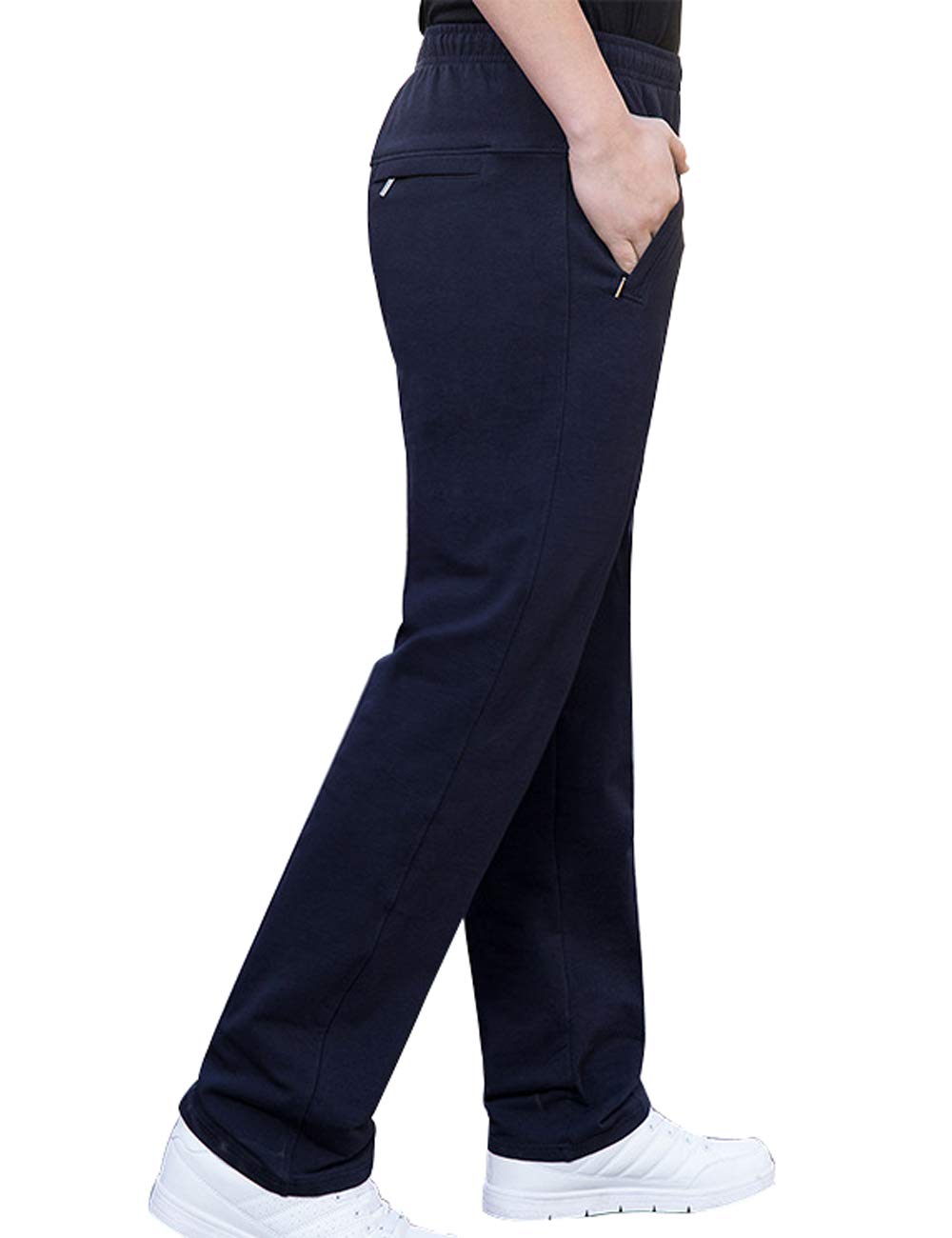 Zoulee Men's Open-Bottom Jogger Sweatpants with Zip Pockets - Comfortable Athletic Pants for Running, Gym & Lounge Wear