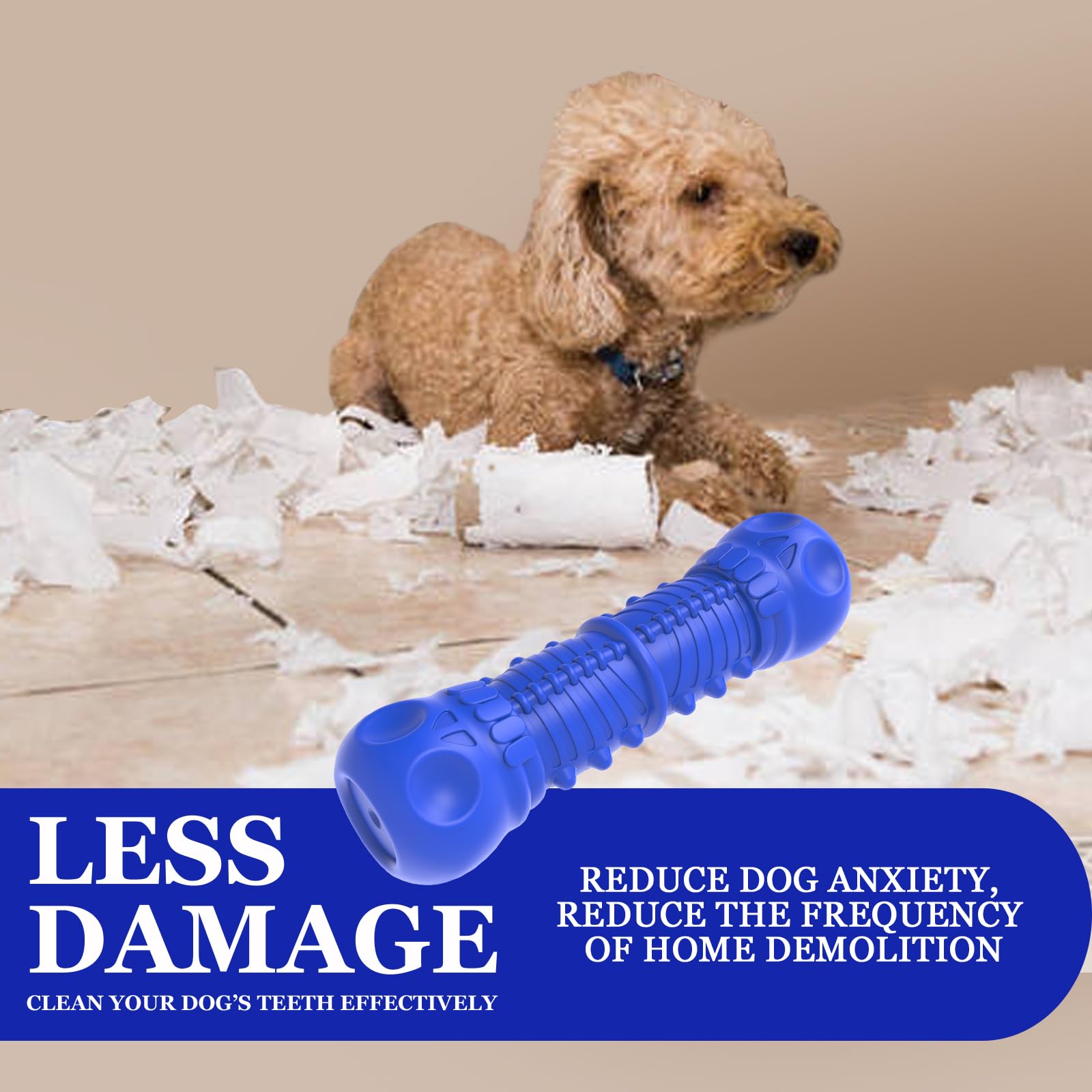 Durable Natural Rubber Dog Chew Toys for Aggressive Chewers - Tough Squeaky Toys for Medium Breed Dogs - Perfect for Playtime, Training & Teeth Cleaning