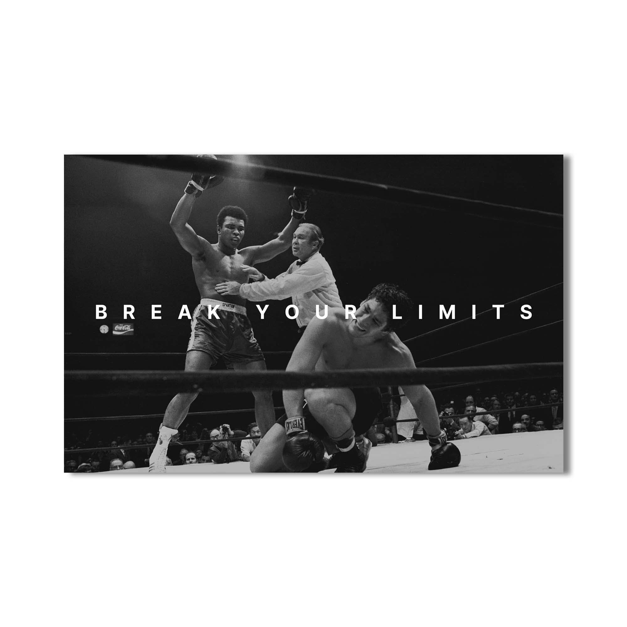 Muhammad Ali Break Your Limits Motivational Quote Wall Art - Perfect for Home Gym Office Decor & Boxing Enthusiasts