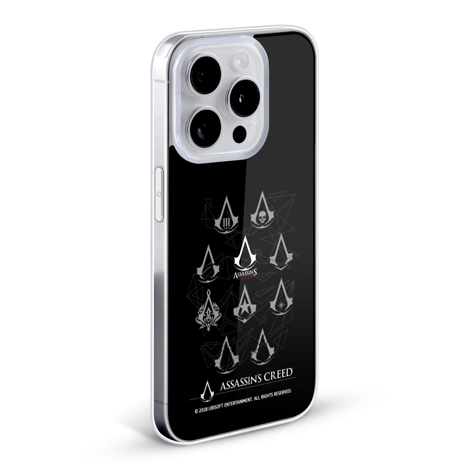 Officially Licensed Assassin's Creed Geometric Crest Legacy Logo Soft Gel Case for iPhone 12/12 Pro - Durable Protective Phone Cover for Gaming Fans & AC Collectors | Perfect for Cosplay, Conventions & Everyday Use