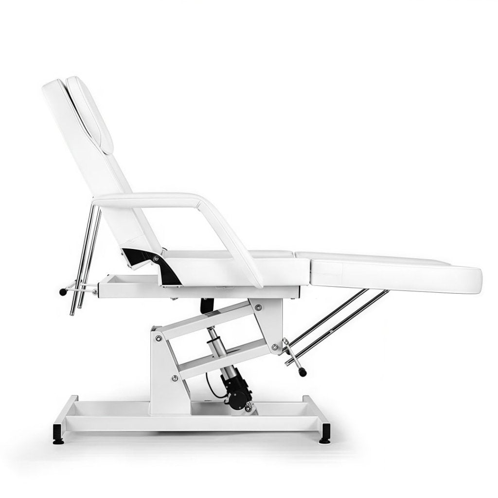 Greenlife Basic One Motor Electric Facial Bed Tattoo Chair - Adjustable Beauty Salon Spa Massage Table in White/Black (CH246) | Perfect for Facial Treatments, Tattoo Sessions & Spa Relaxation