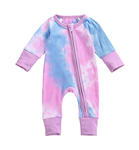 Tie Dye Zipper Front Blue Pink