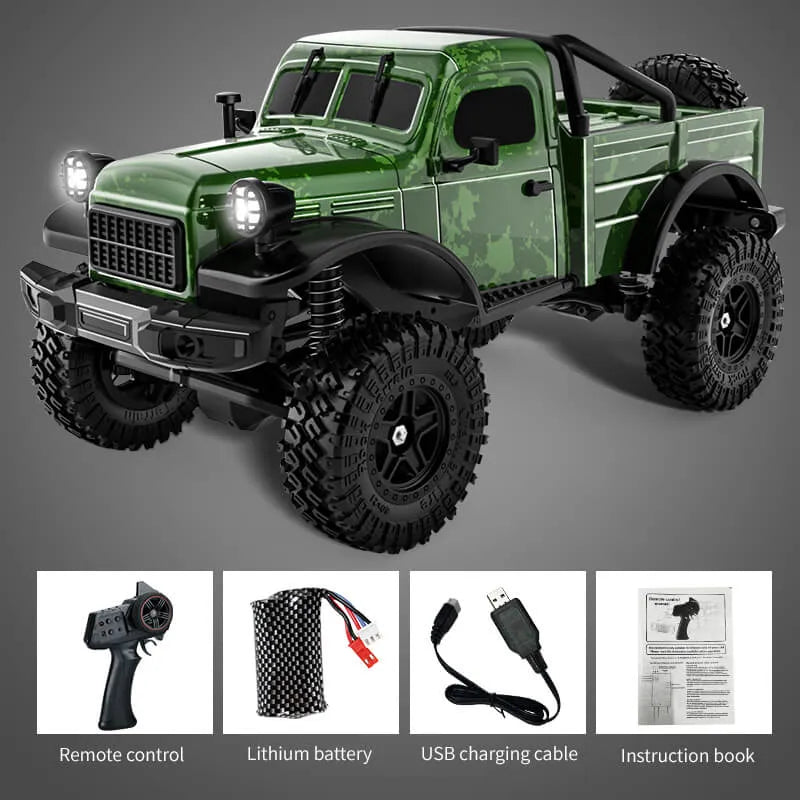 JJRC C8813 4WD 2.4GHz Remote Control Rock Crawler Truck - Off-Road RC Car with Climbing Ability for Kids & Adults | Perfect for Backyard Adventures, Trail Crawling & Off-Road Racing
