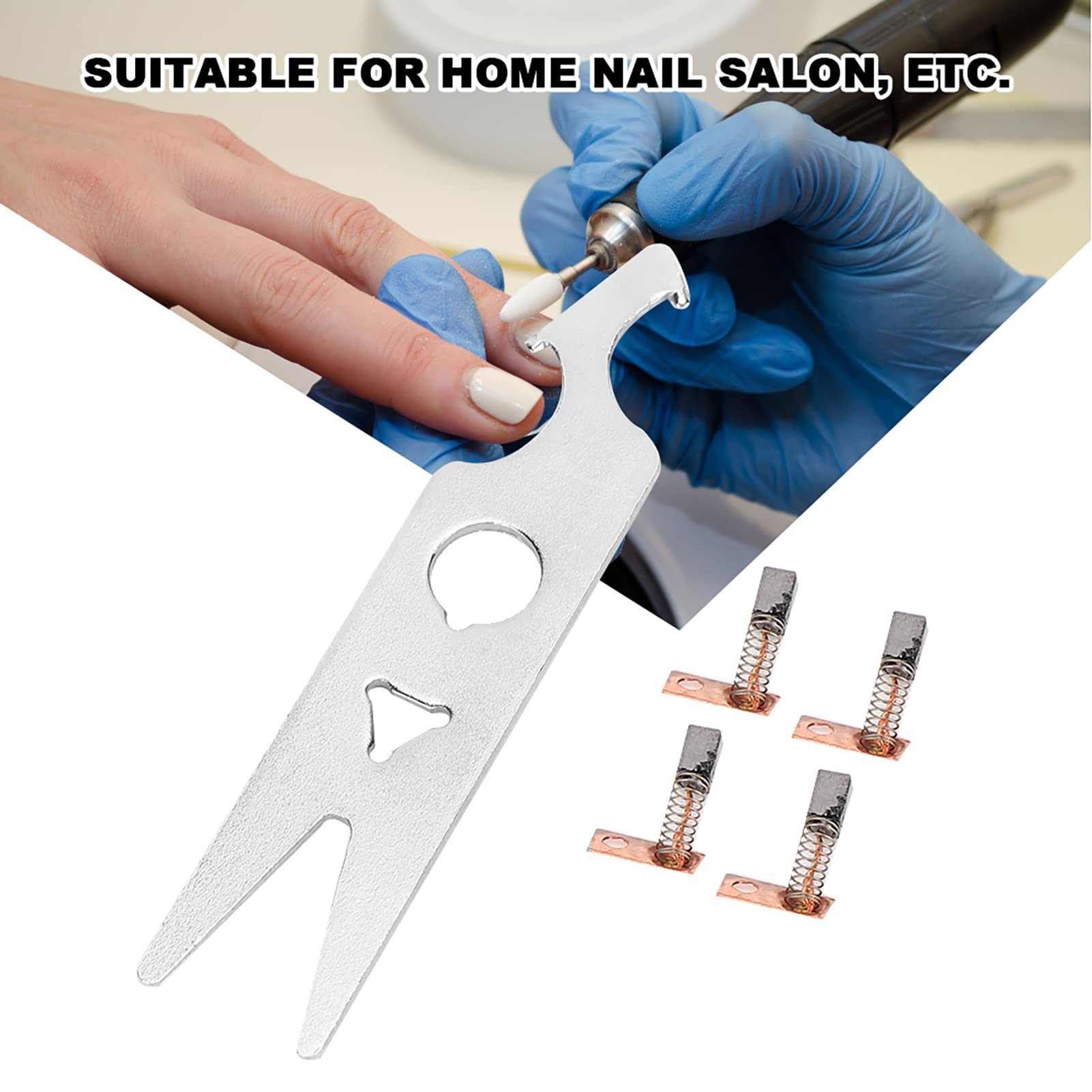 2 Pairs Carbon Brush Wrench Set - Nail Drill Handpiece Replacement Parts & Accessories for Professional Manicure & Pedicure Salon Tools (Perfect for Nail Art, Acrylic & Gel Extensions)