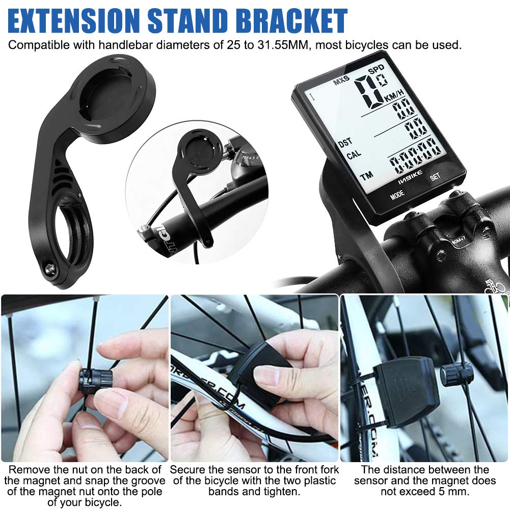 Wireless Bike Computer with Waterproof Odometer - 2.8