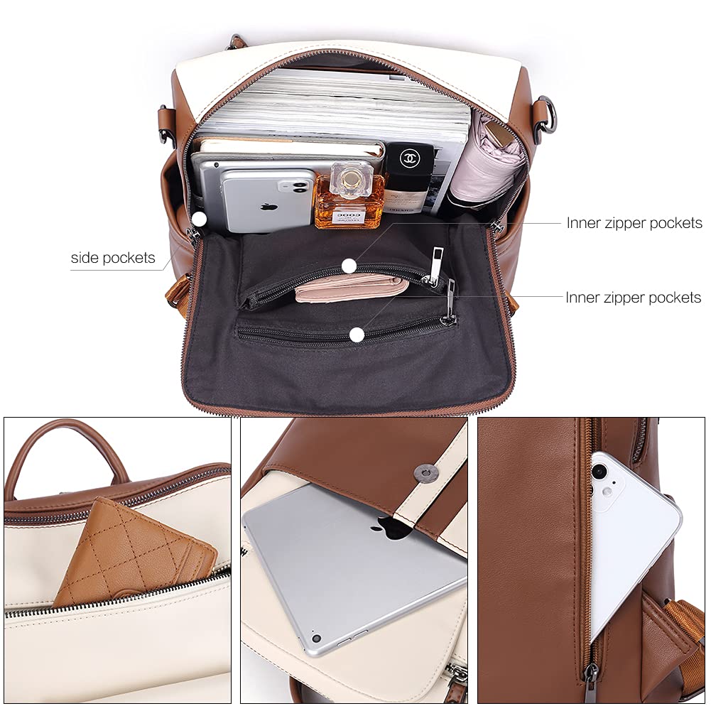 CLUCI Genuine Leather Backpack Purse for Women - Large Anti-Theft Convertible Travel Backpack Handbag - Perfect for Work, College & Weekend Getaways