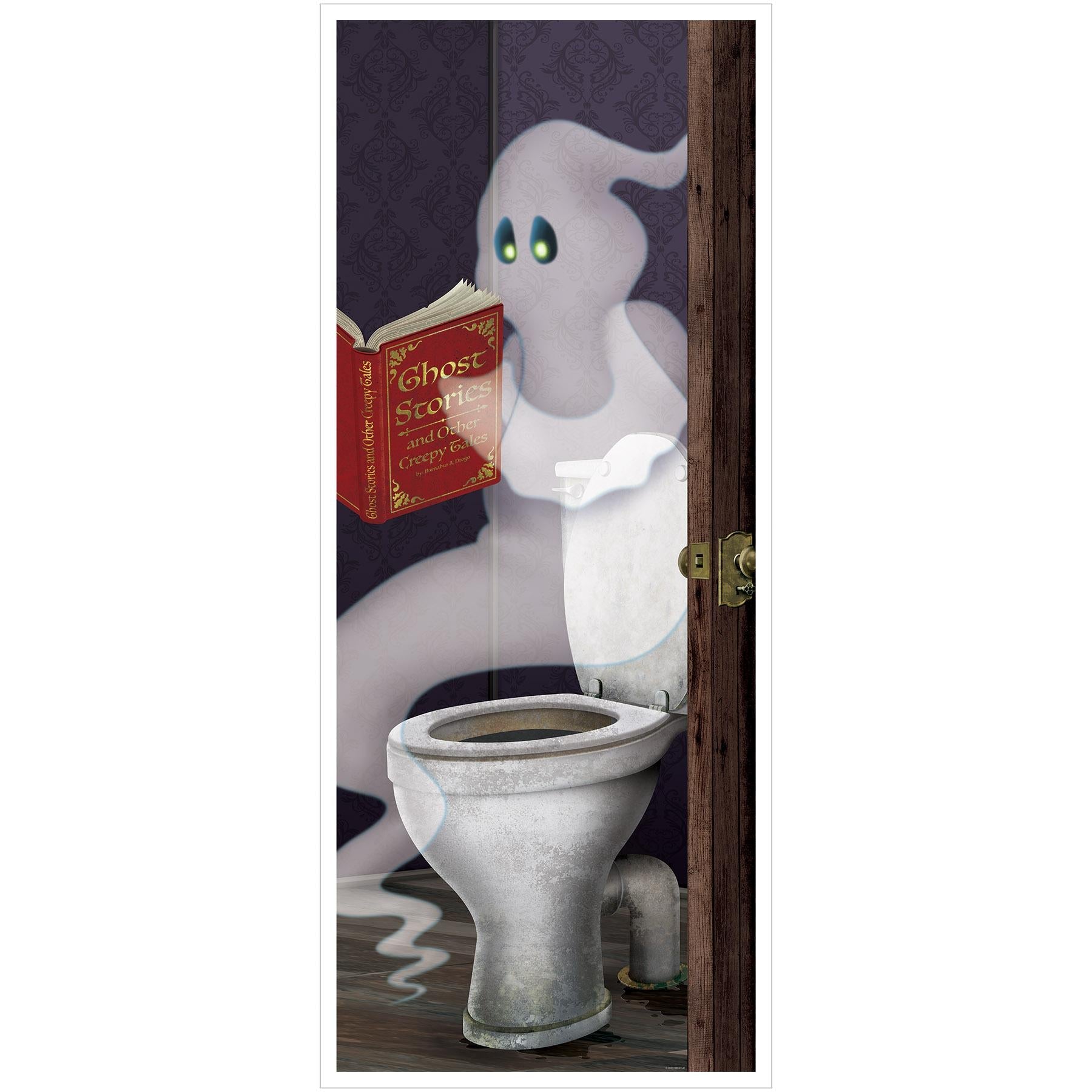 12 Pack Beistle Halloween Ghost Restroom Door Cover - Spooky Decor for Bathroom, Party & Haunted House - Perfect for Halloween Decorations & Scary Themed Events