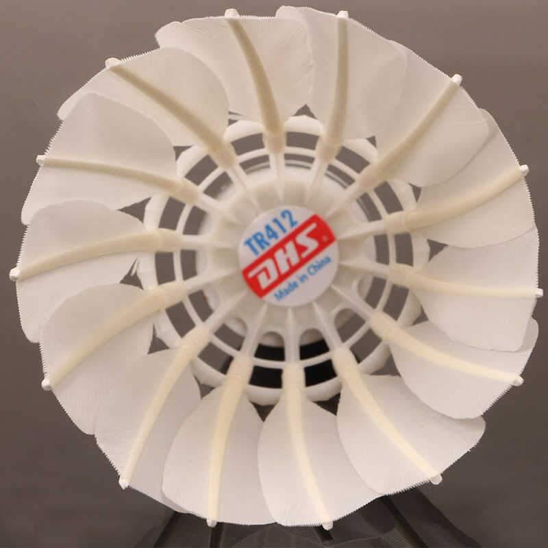 Premium DHS TR 412 Goose Feather Badminton Shuttlecocks - Professional Grade for Tournaments & Training - Perfect for Indoor/Outdoor Play