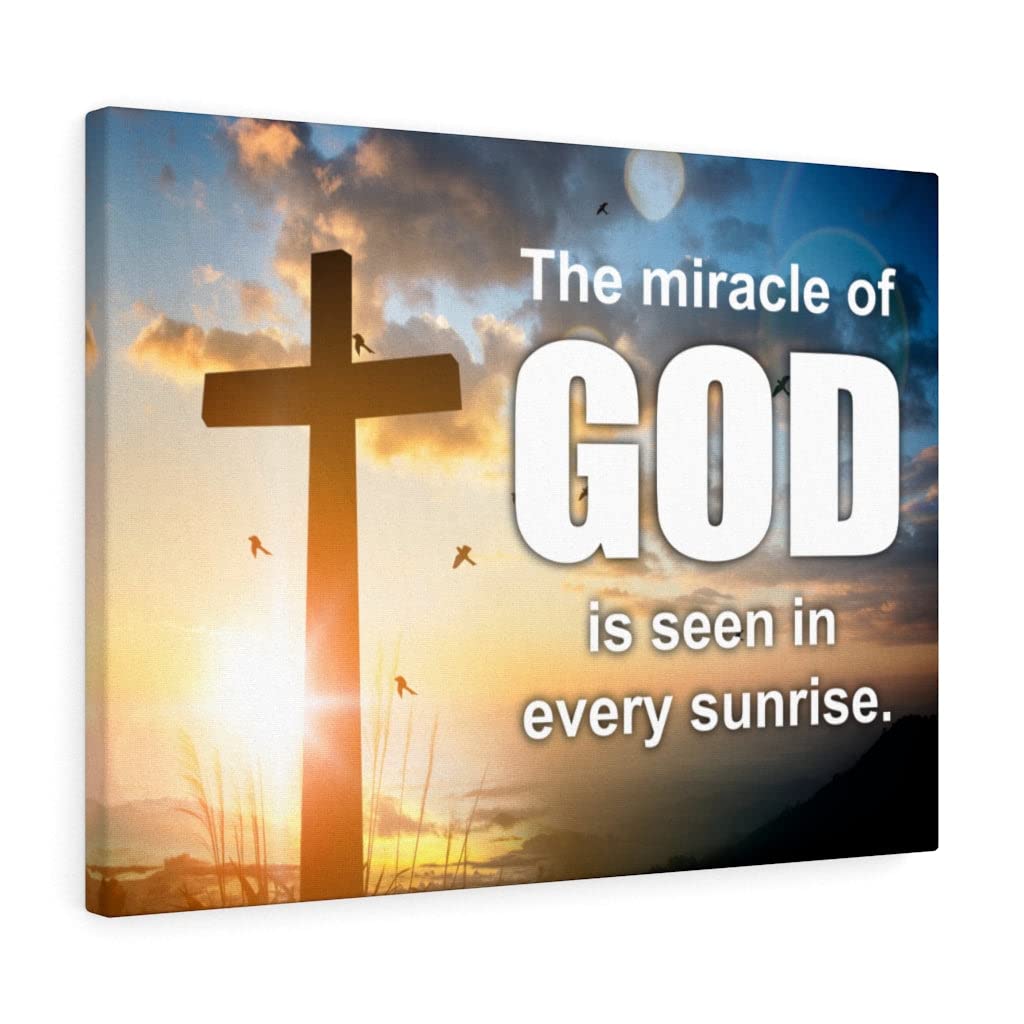 Christian Wall Art - Bible Verse Print 'The Miracle of God' - Scripture Wall Decor for Home & Church - Ready to Hang Inspirational Gift for Weddings, Baptisms & Faithful Expression