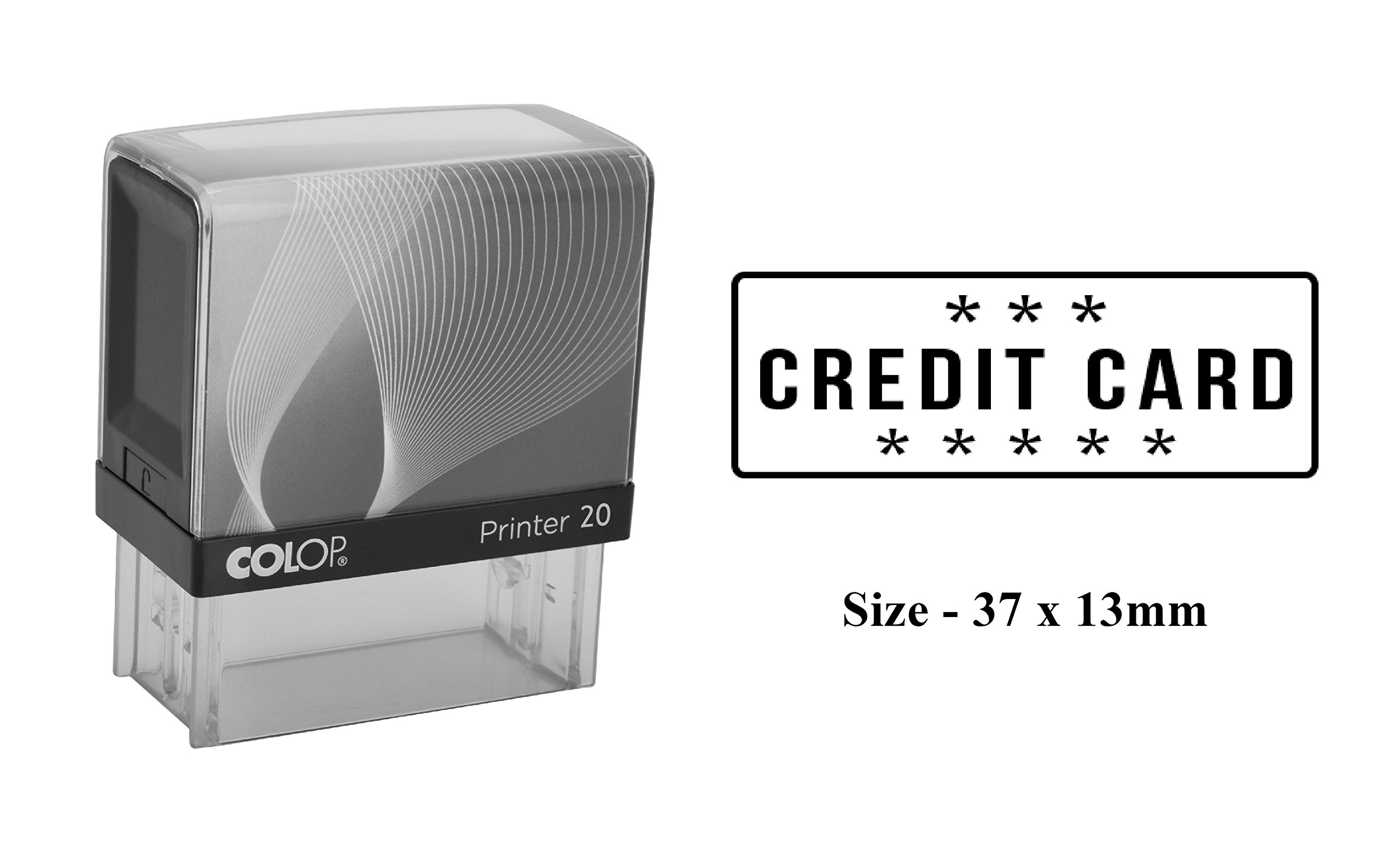 Custom Self-Inking Rubber Stamp for Credit Cards - Personalized Office Stamp by Colop Printer - Perfect for Banking, Retail & Business Transactions