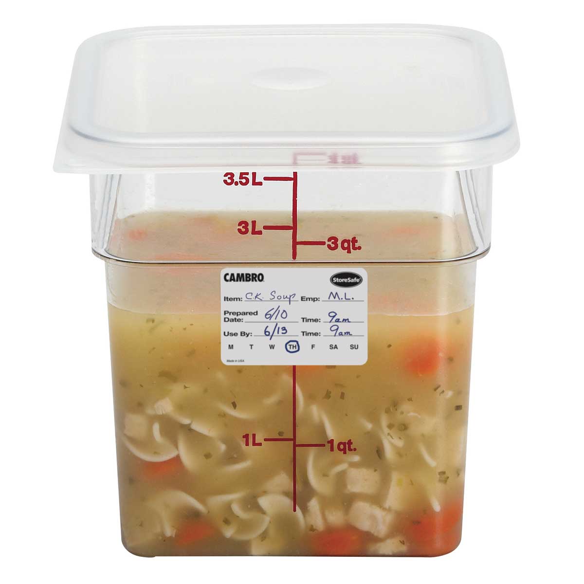Cambro 23SLB250 StoreSafe Food Rotation Label Bulk Dispenser Pack - 250 Labels for Commercial Kitchen, Restaurant & Food Storage Organization - Perfect for FIFO Inventory System & Food Safety Compliance