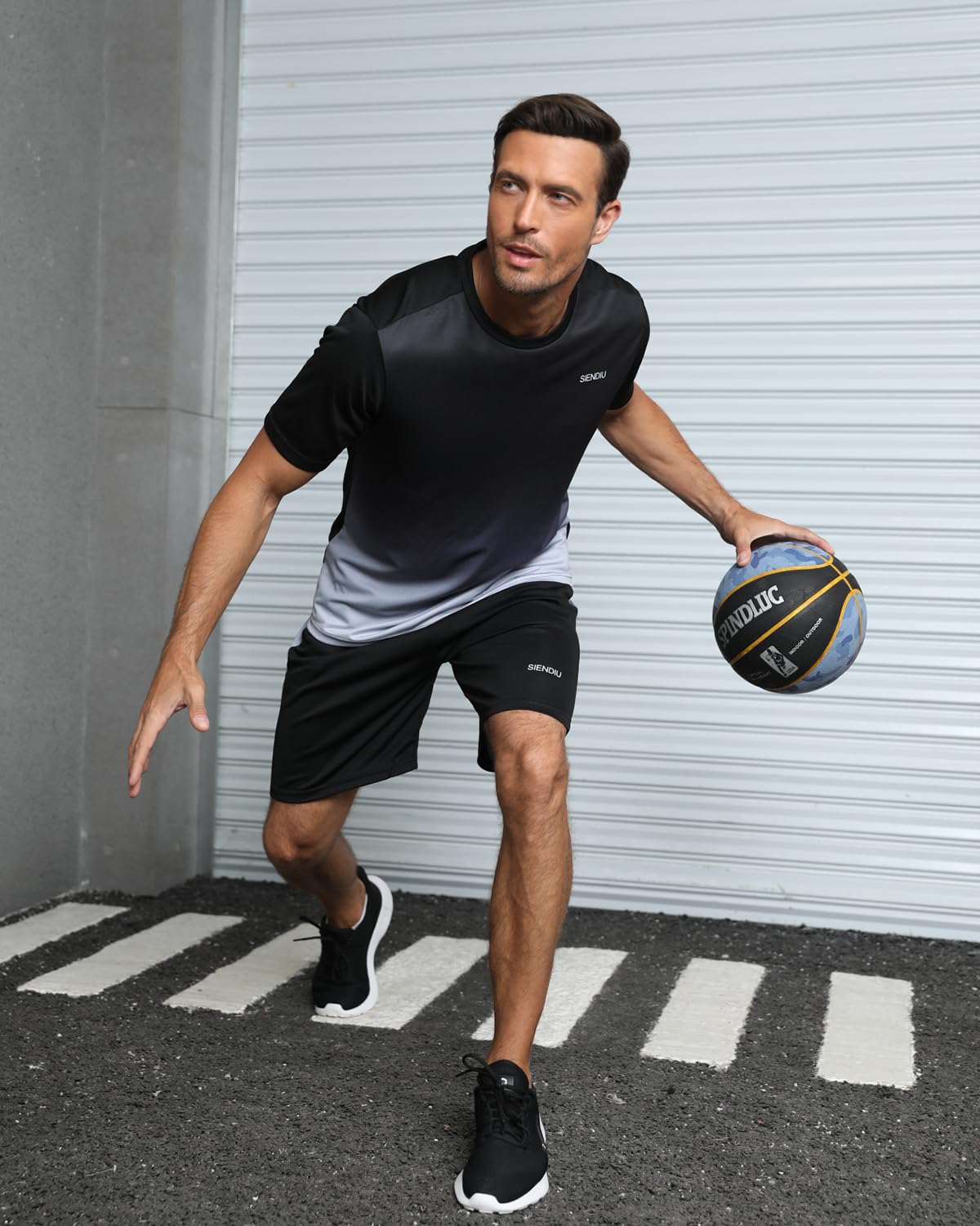 **Men's 3-Pack Workout Sets - Athletic Short Sleeve Shirts & Shorts for Soccer, Basketball, Running, Gym & Football - Breathable Summer Sportswear for Training & Outdoor Activities**