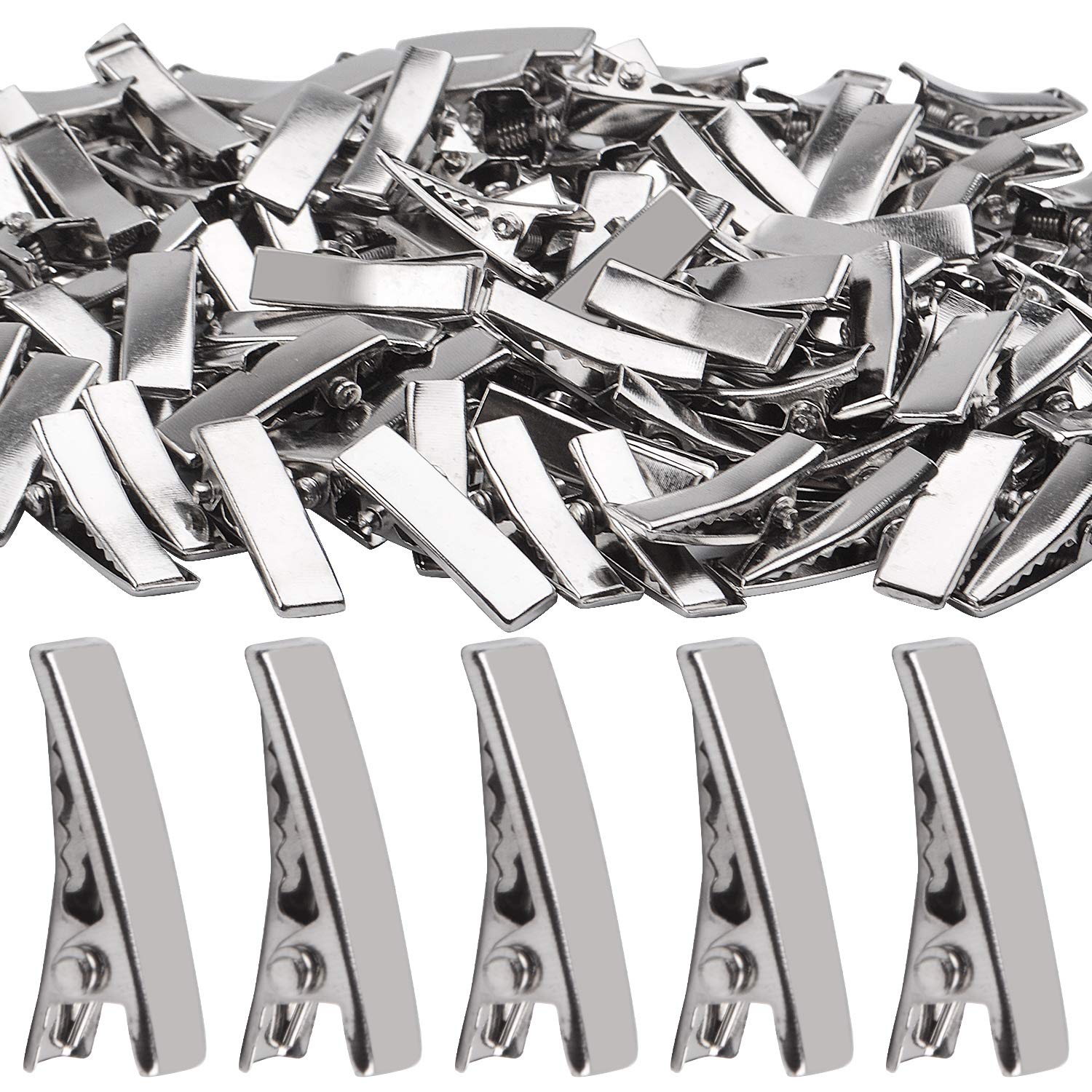 100pcs 2cm Alligator Hair Clips with Teeth - Single Prong Duckbill Hair Pins for Hair Bows, Crafts & DIY Accessories - Perfect for Hair Styling, Salon Use & Gift Packaging