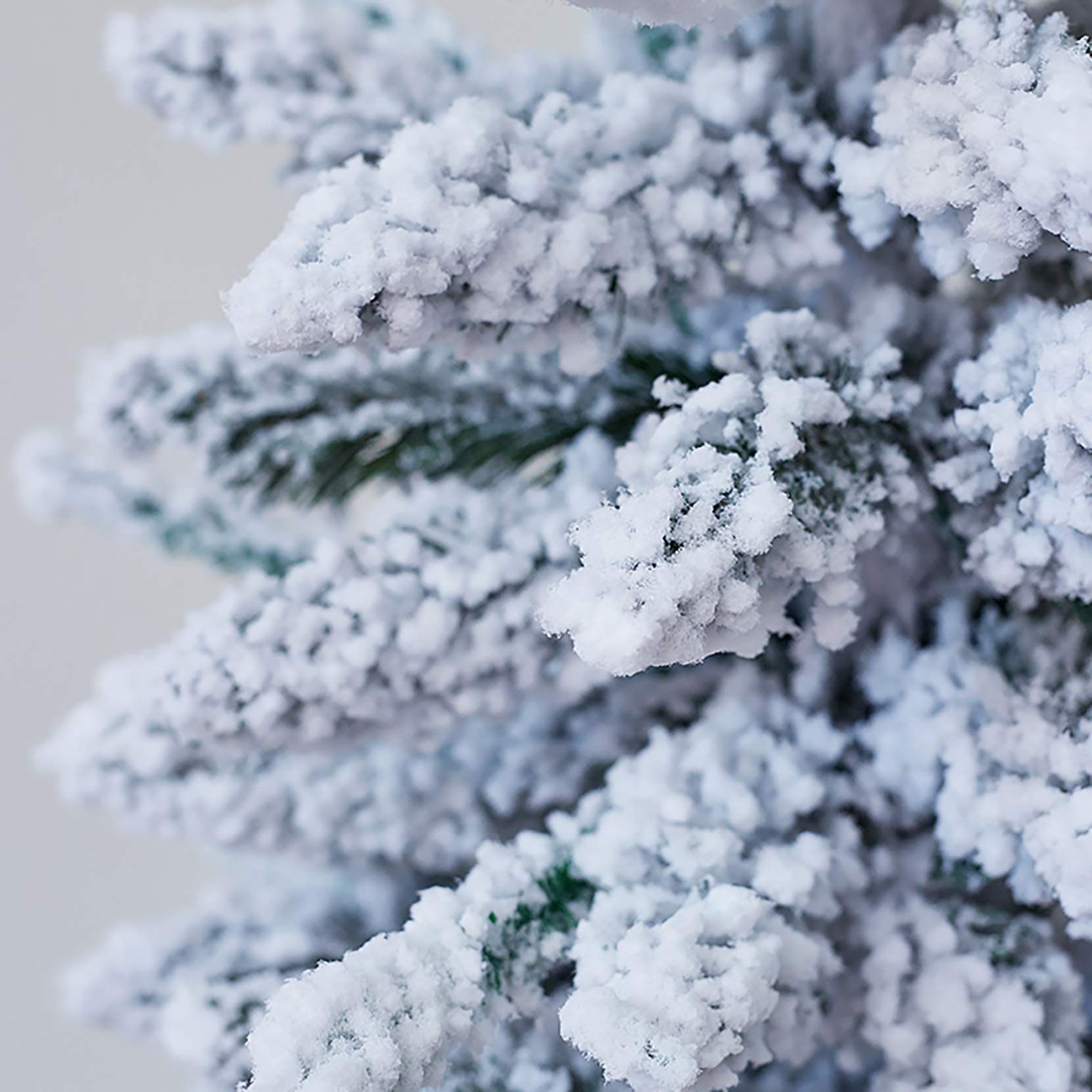 Premium Flocked Snow Artificial Christmas Tree - 5ft Foldable Indoor Holiday Decor with Traditional Green Needles | Perfect for Living Room, Office & Festive Home Decorations