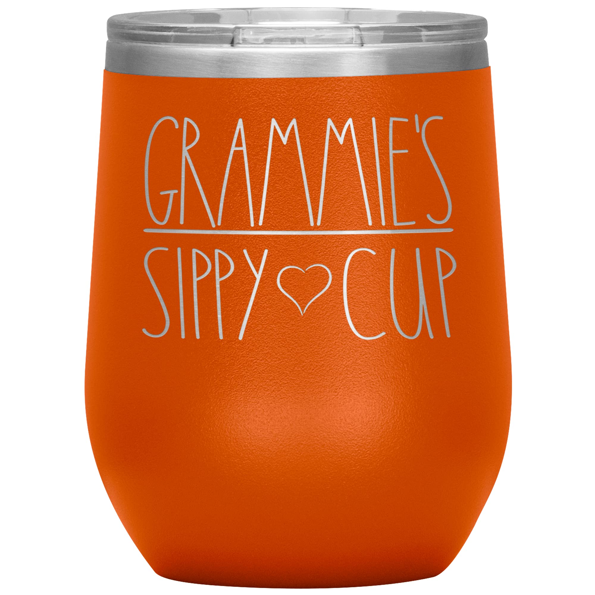 Grammie's Sippy Cup Wine Tumbler - 12oz Insulated Stainless Steel Tumbler with Lid & Straw (12 Colors) - Perfect Gift for Grandma, Birthday, Mother's Day - Great for Wine, Coffee, Tea, and Outdoor Activities