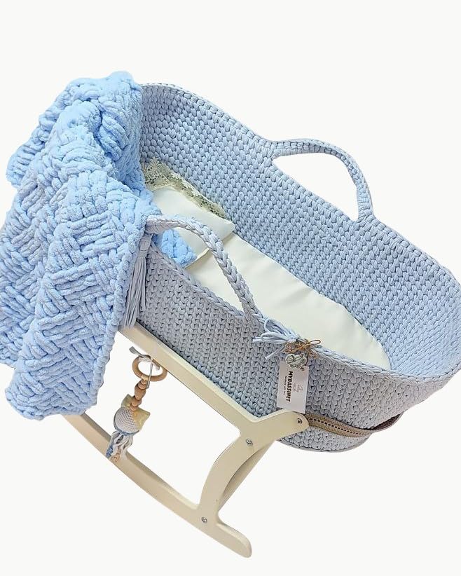 Beautiful Baby Moses Bassinet - Comfortable & Secure Unisex Cradle for Newborns | Perfect for Nursery Decor & Baby Shower Photography (Basket Only) | Ideal for Home, Hospital & Photo Shoots