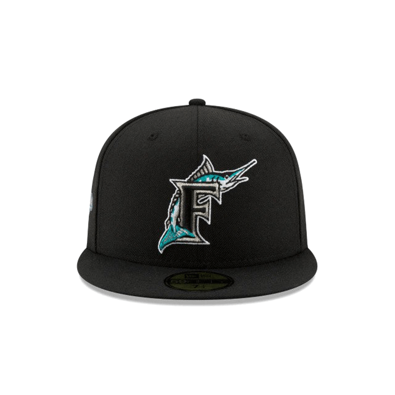 Swarovski Crystal Embroidered New Era 59FIFTY Florida Marlins World Series Patch Fitted Hat - Official MLB Licensed Baseball Cap for Men & Women, Perfect for Games, Collecting, and Fashion Statement